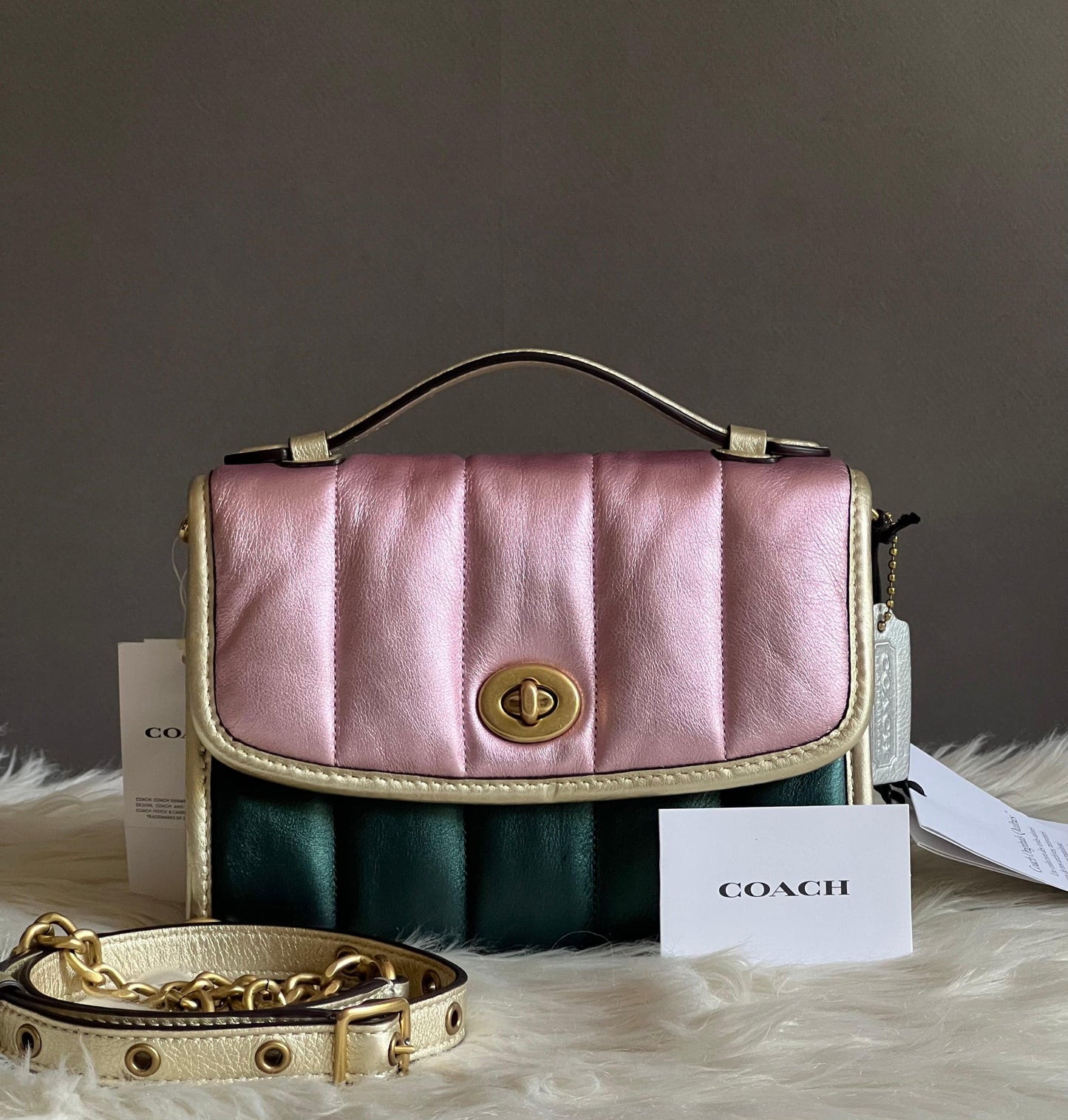 Coach Kip Turnlock Crossbody with Colorblock Quilting