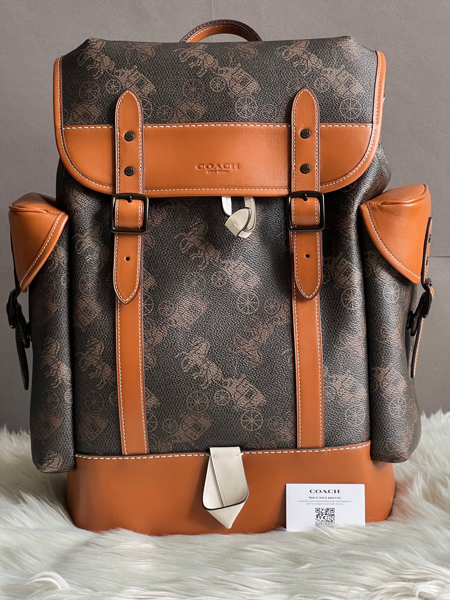 Coach Hitch Backpack with Horse and Carriage Print