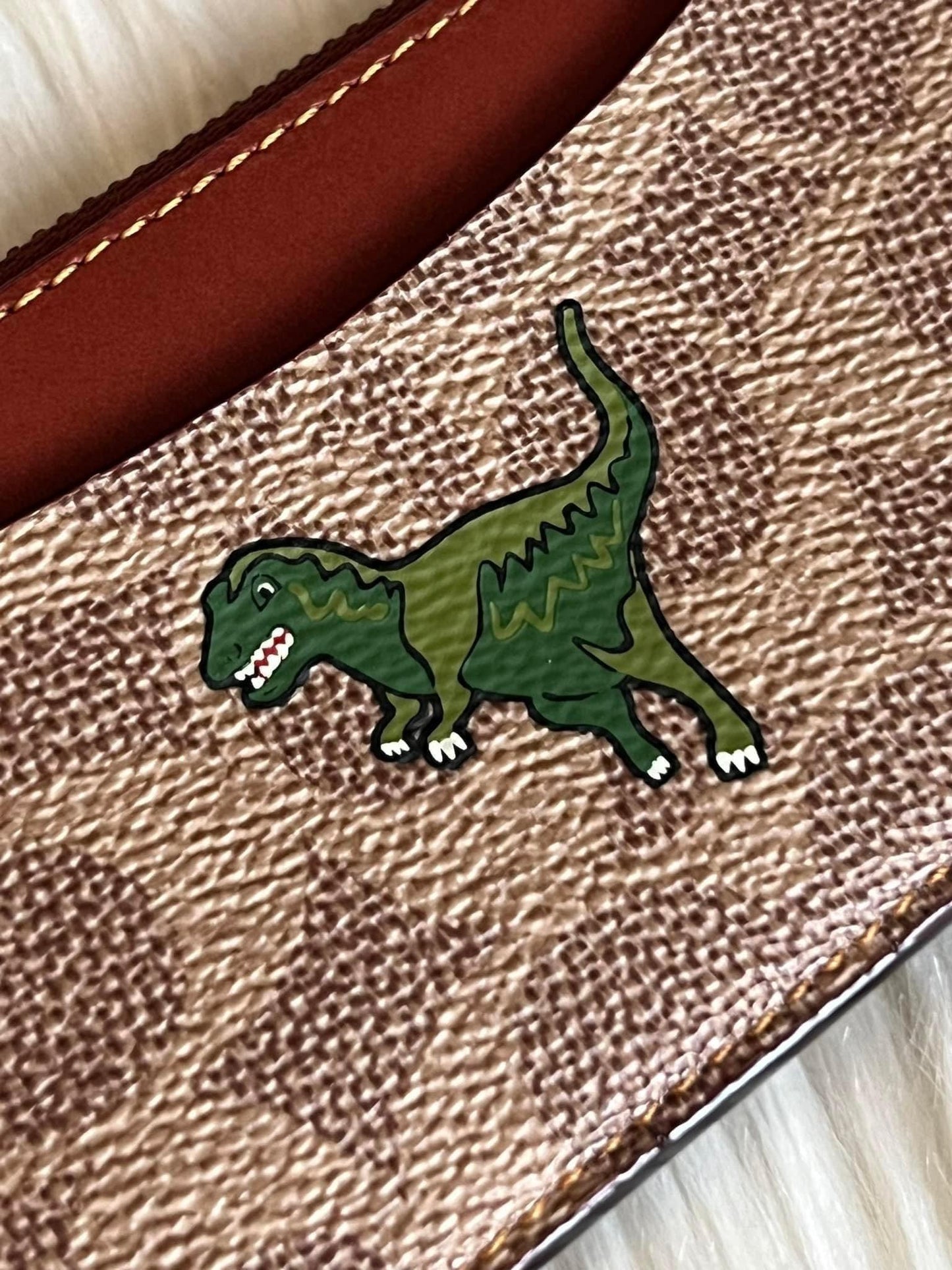 Coach L Zip Card Case in Signature Canvas with Rexy Print
