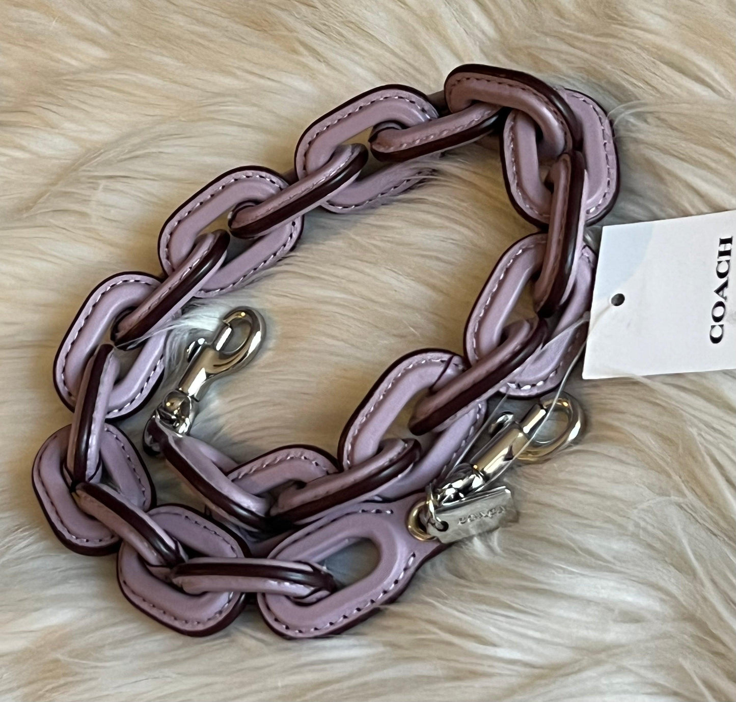 Coach Leather Covered Short Chain Strap