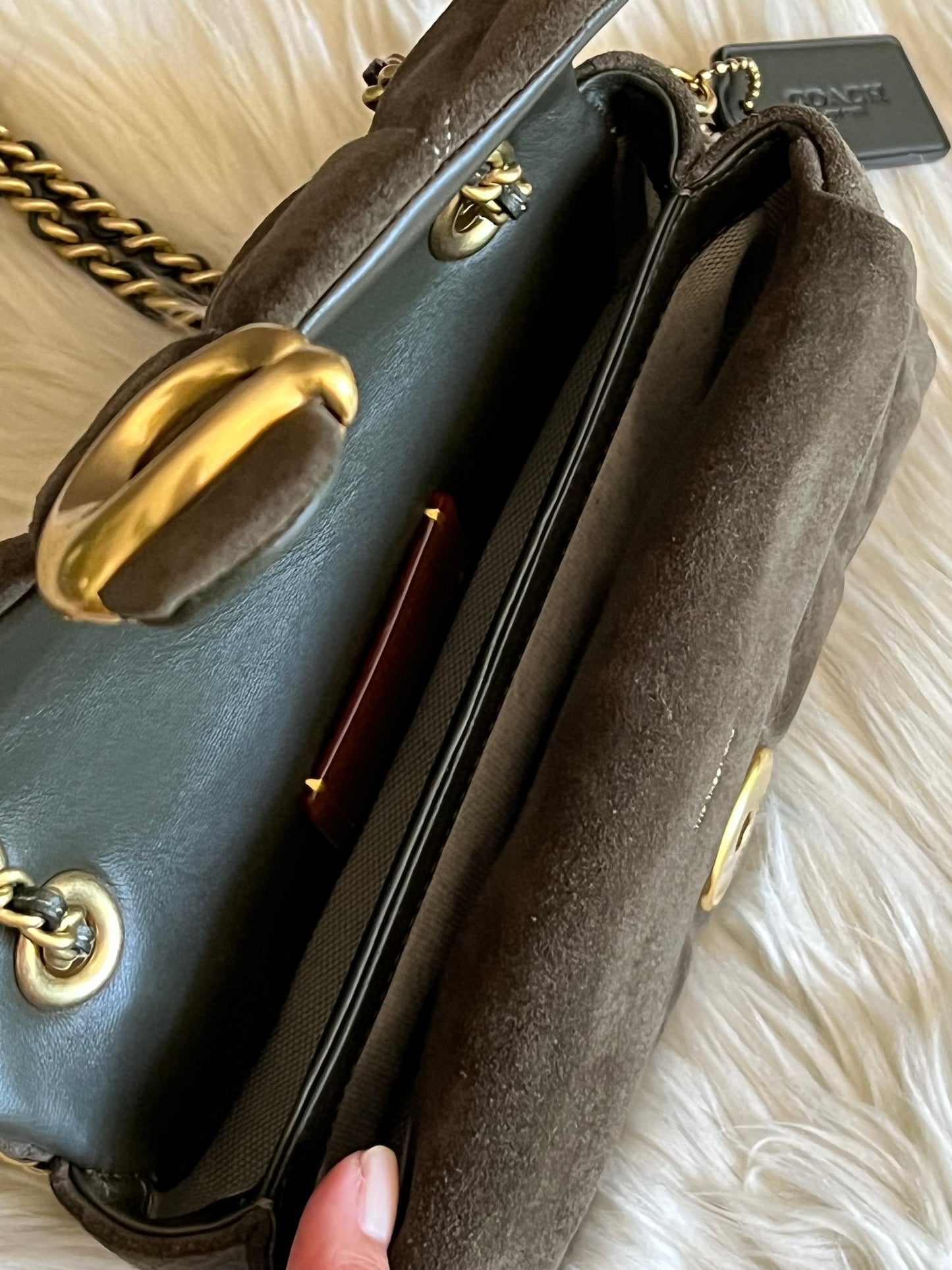 Coach Suede Tabby Shoulder Bag 20 with Quilting