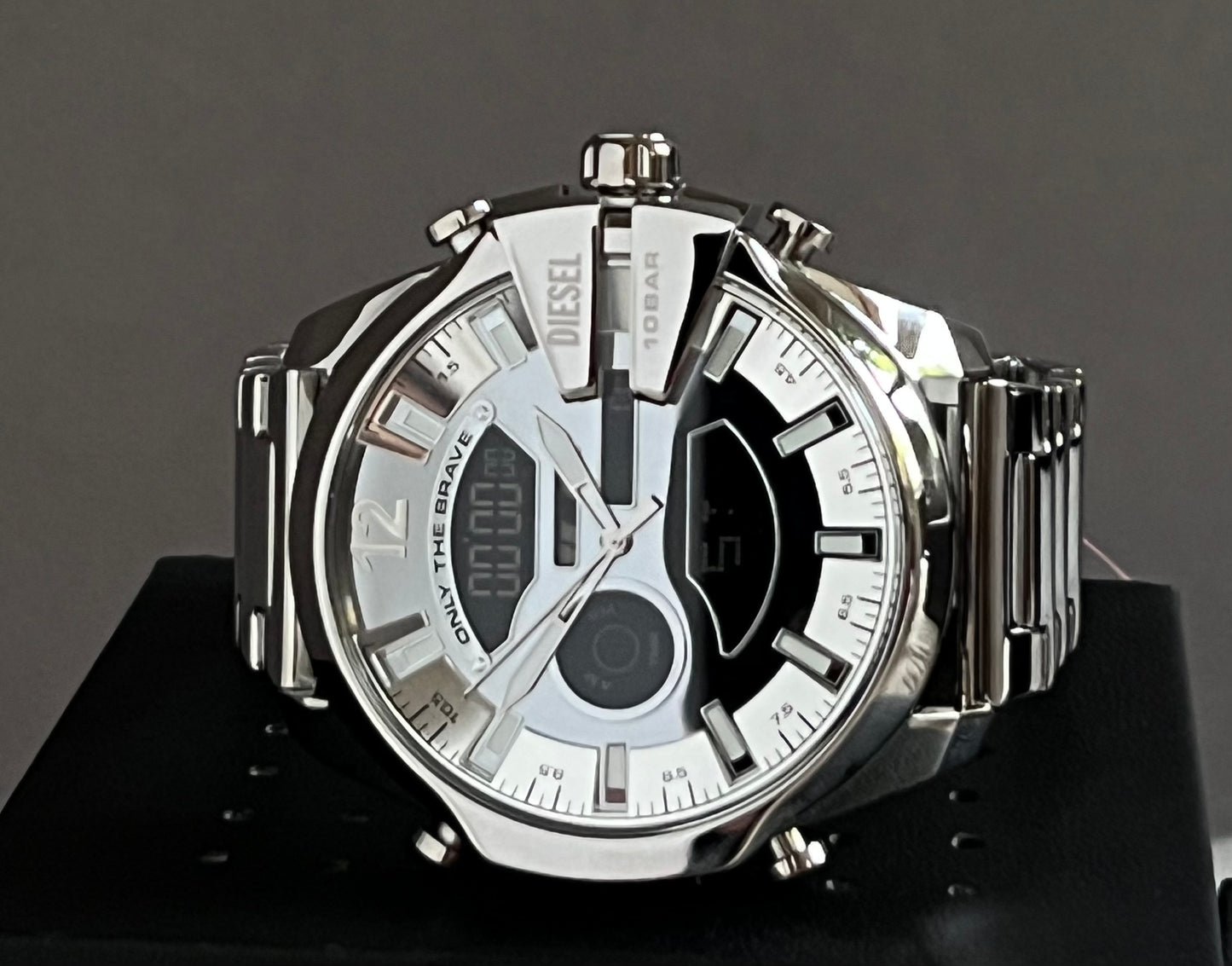 Diesel Men’s Mega Chief Ana-Digi Stainless Steel Watch