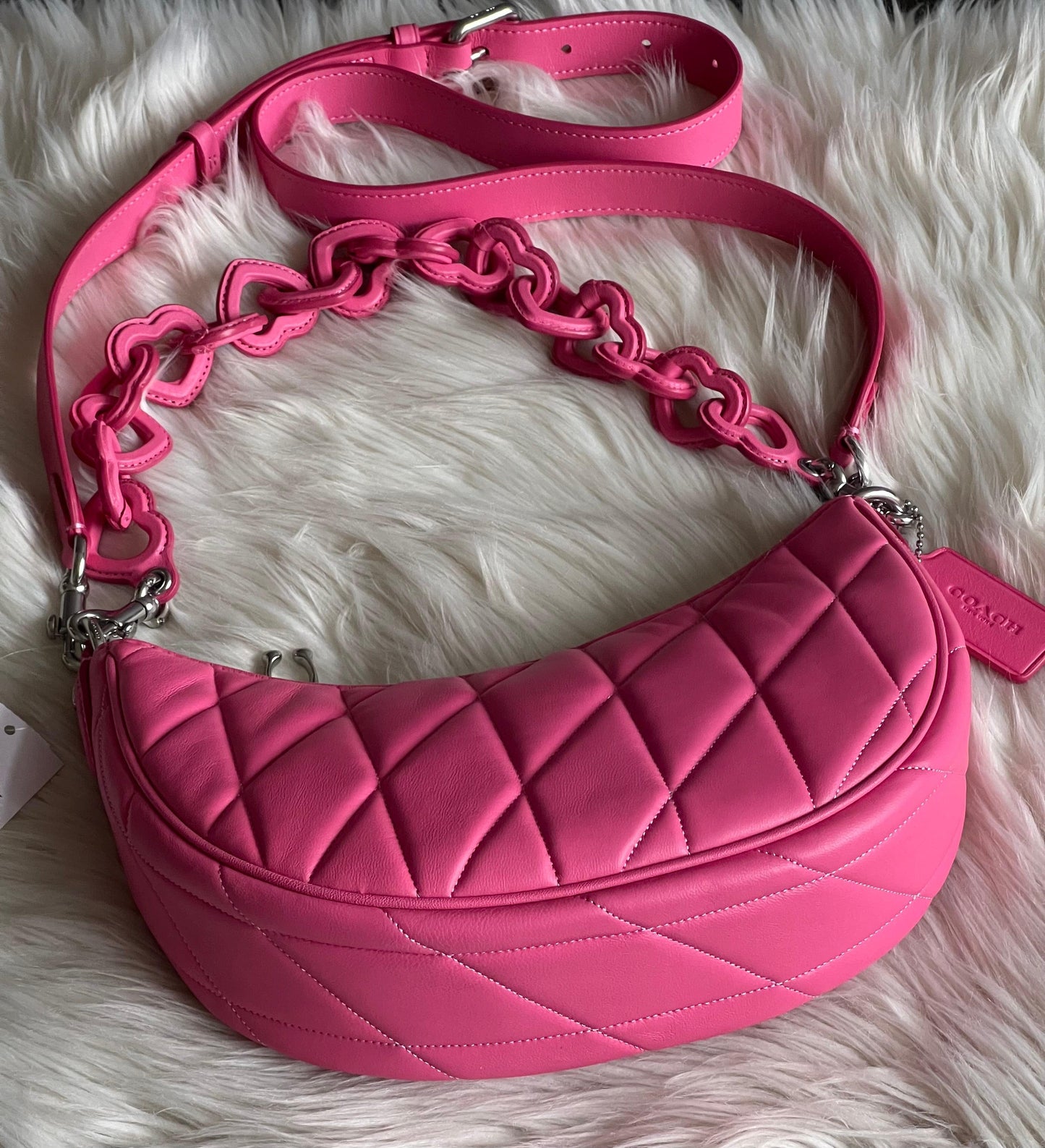 Coach Mira Shoulder Bag with Pillow Quilting and Heart Strap