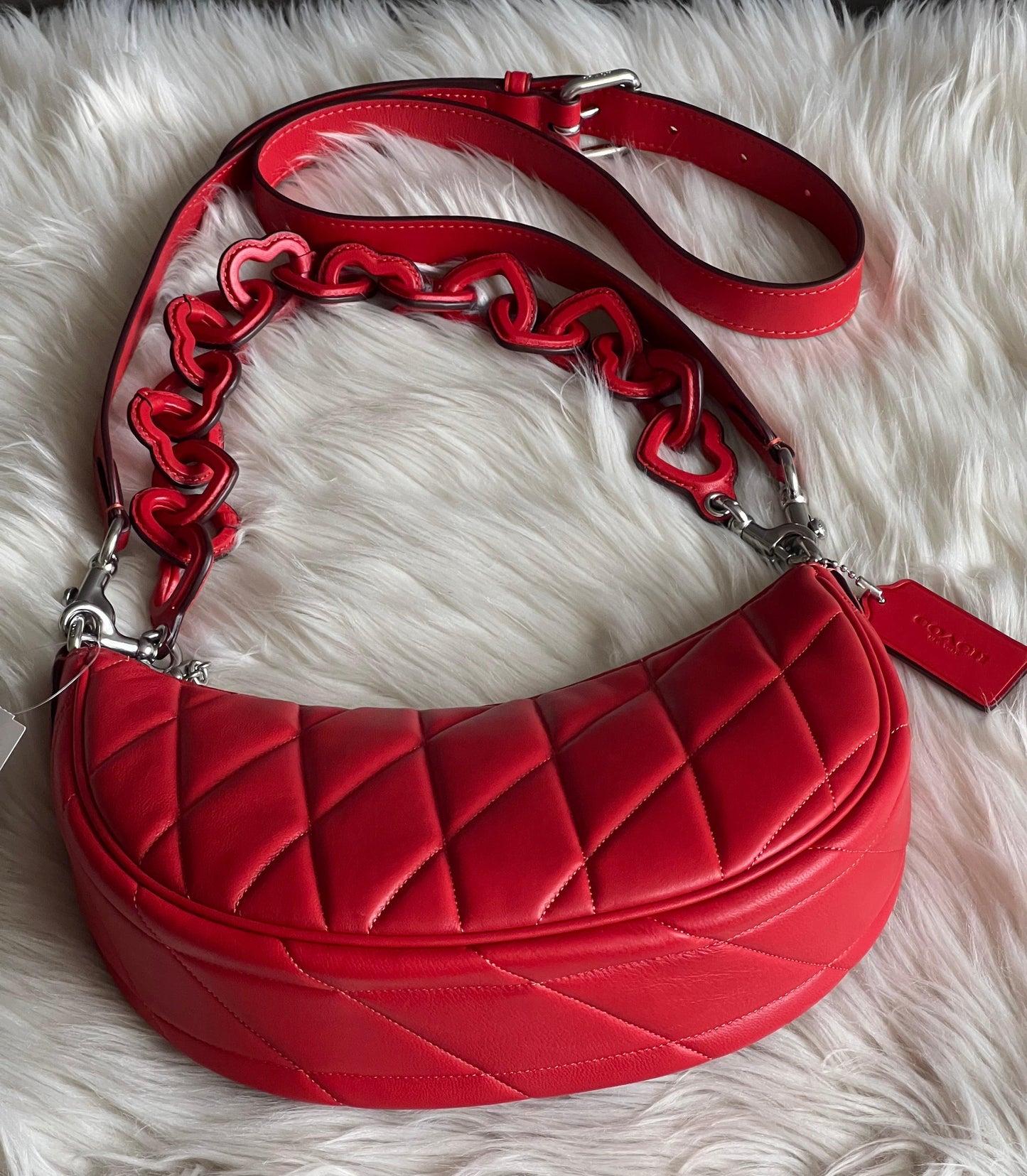 Coach Mira Shoulder Bag with Pillow Quilting and Heart Strap