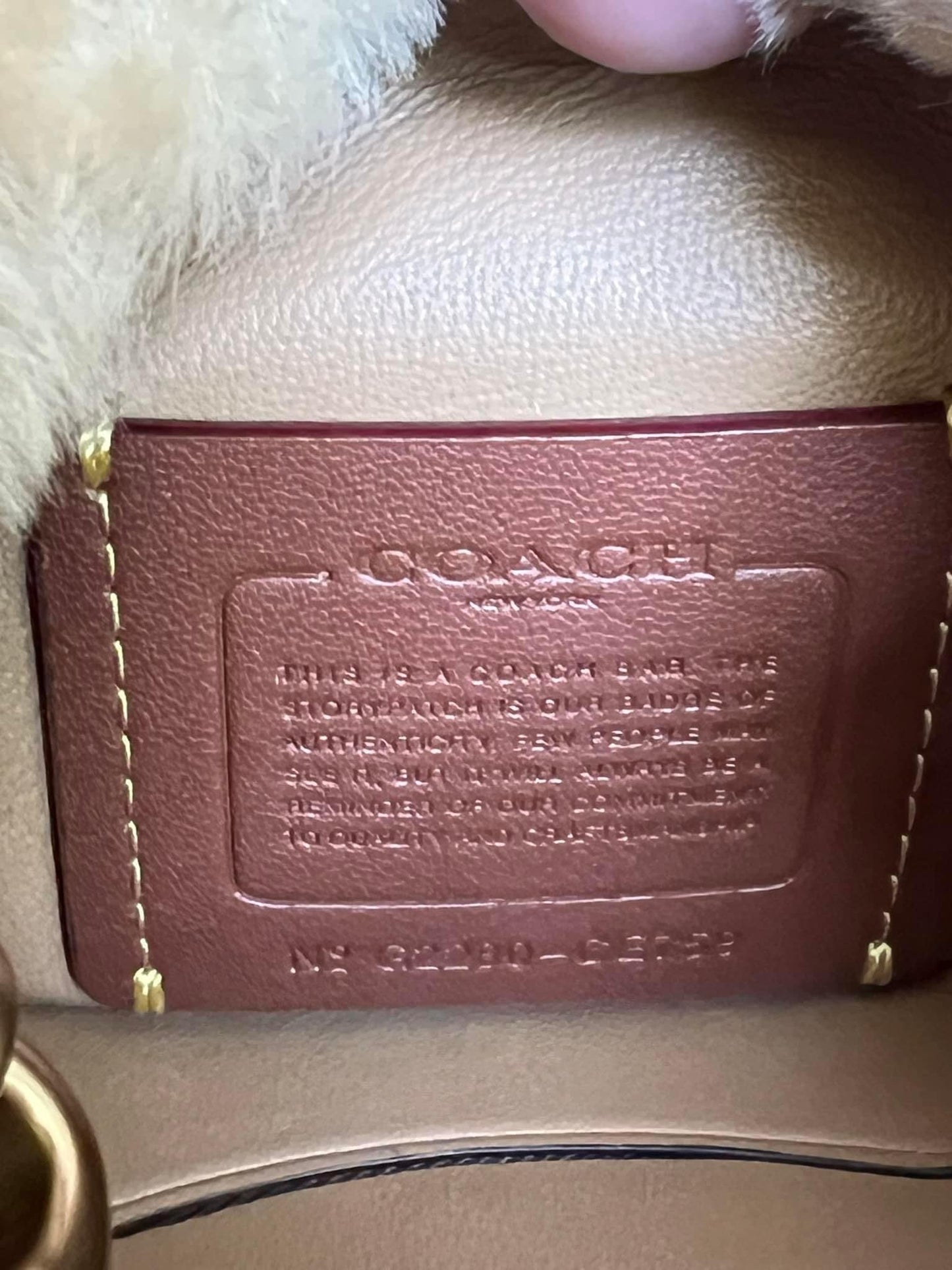 Coach Drawstring Pouch in Shearling