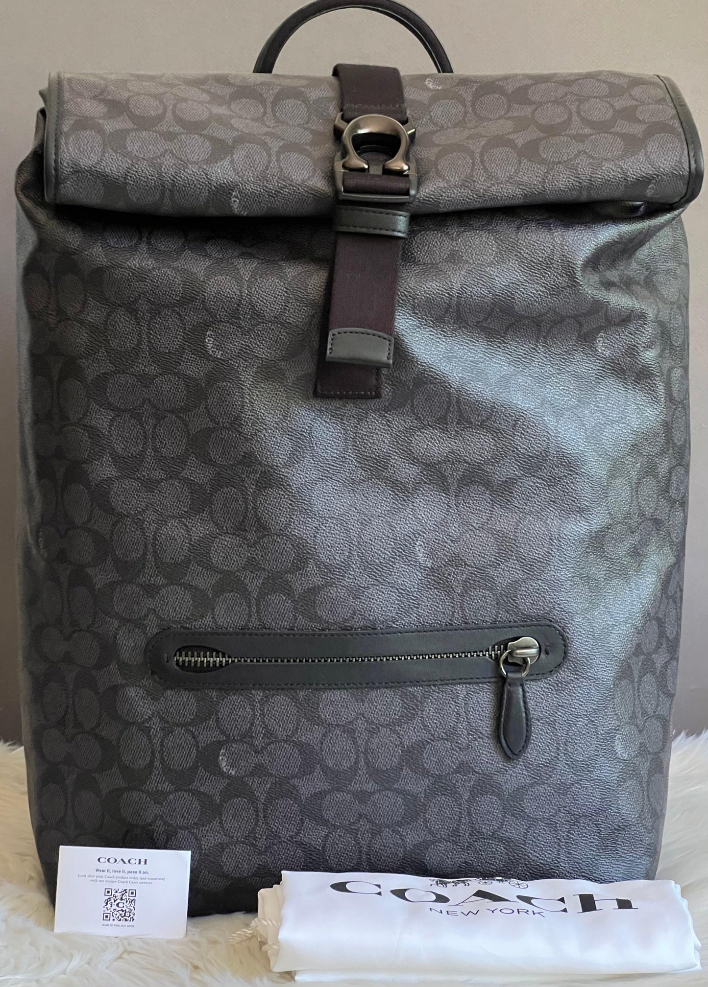 Coach Beck Roll Top Backpack in Signature Canvas