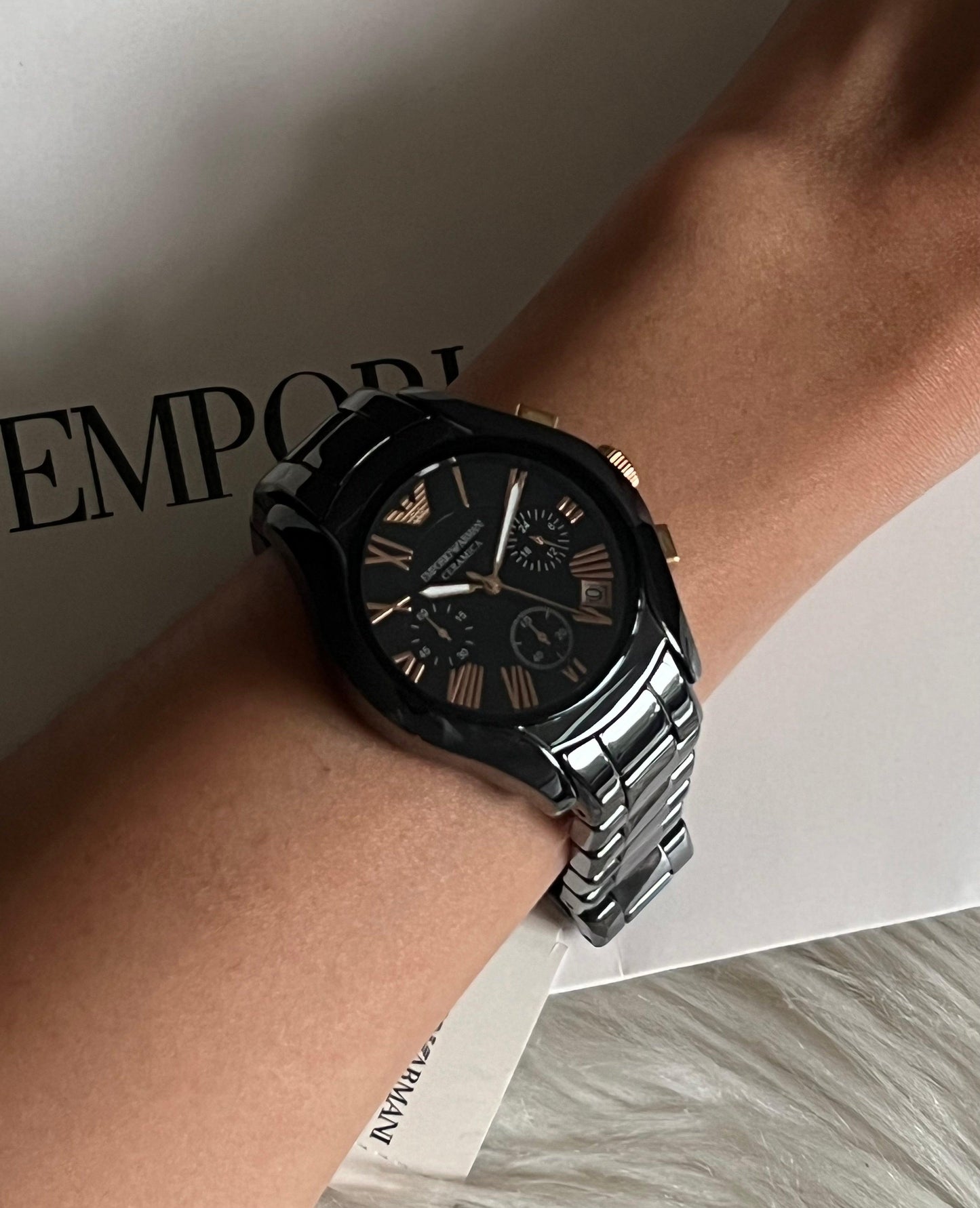 Emporio Armani Women’s Ceramica Chronograph Watch