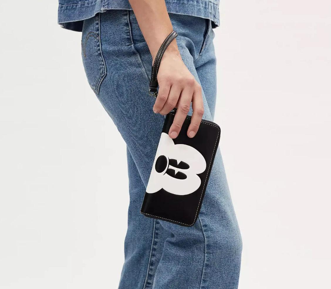 Disney x Coach Zip Around Wallet With Mickey Mouse