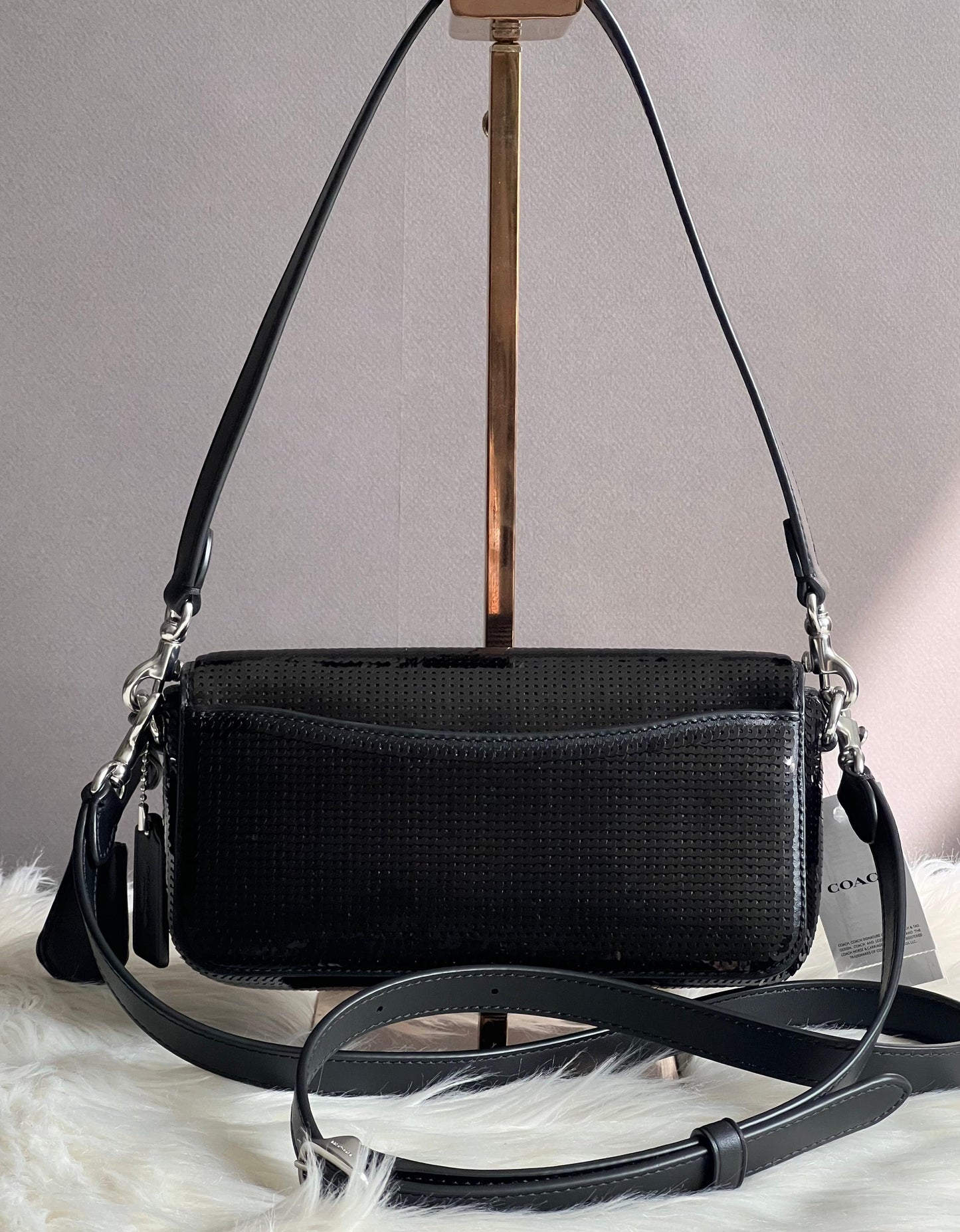 Coach Studio Baguette Bag with Sequins