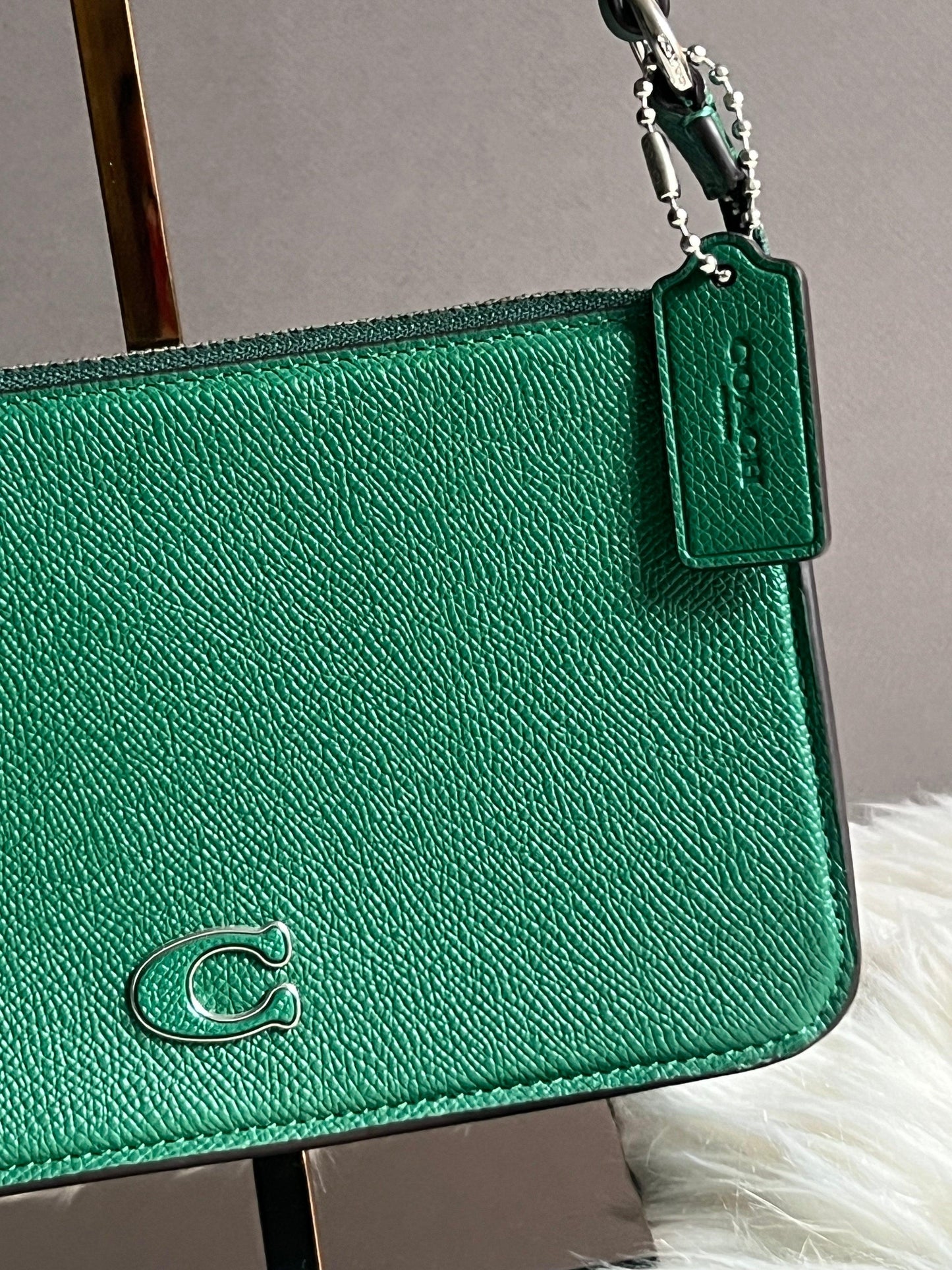 Coach Pouch Bag with Signature Canvas Detail
