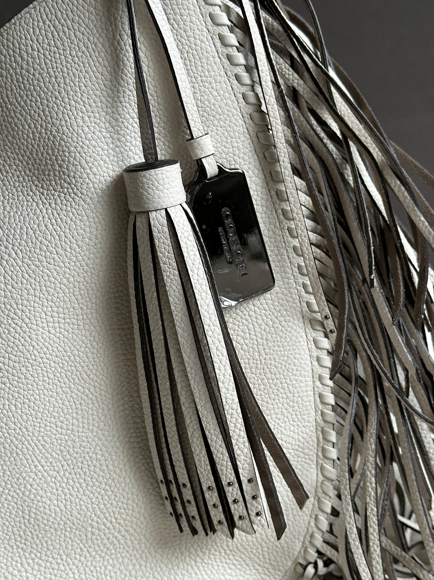 Coach Nomad Fringe Hobo in Pebble Leather