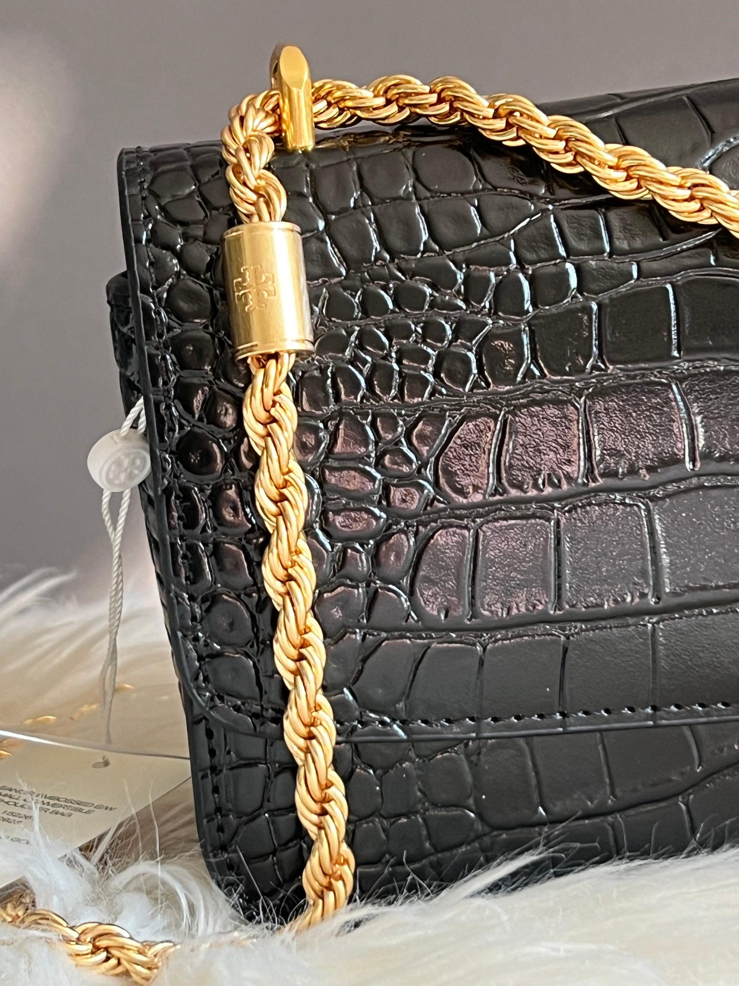 Tory Burch Eleanor Croc-Embossed Bag