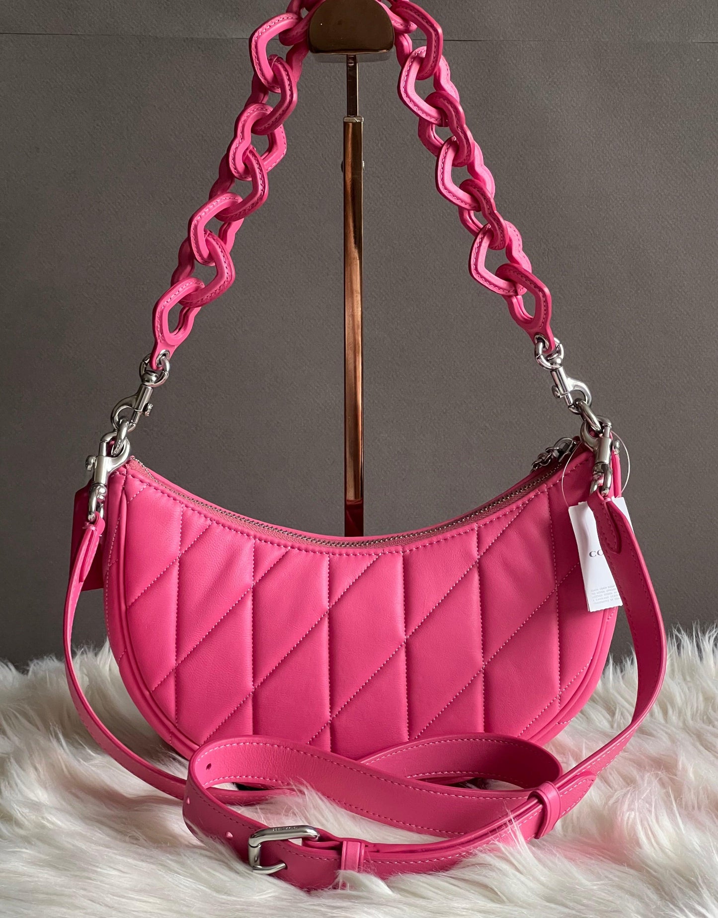 Coach Mira Shoulder Bag with Pillow Quilting and Heart Strap