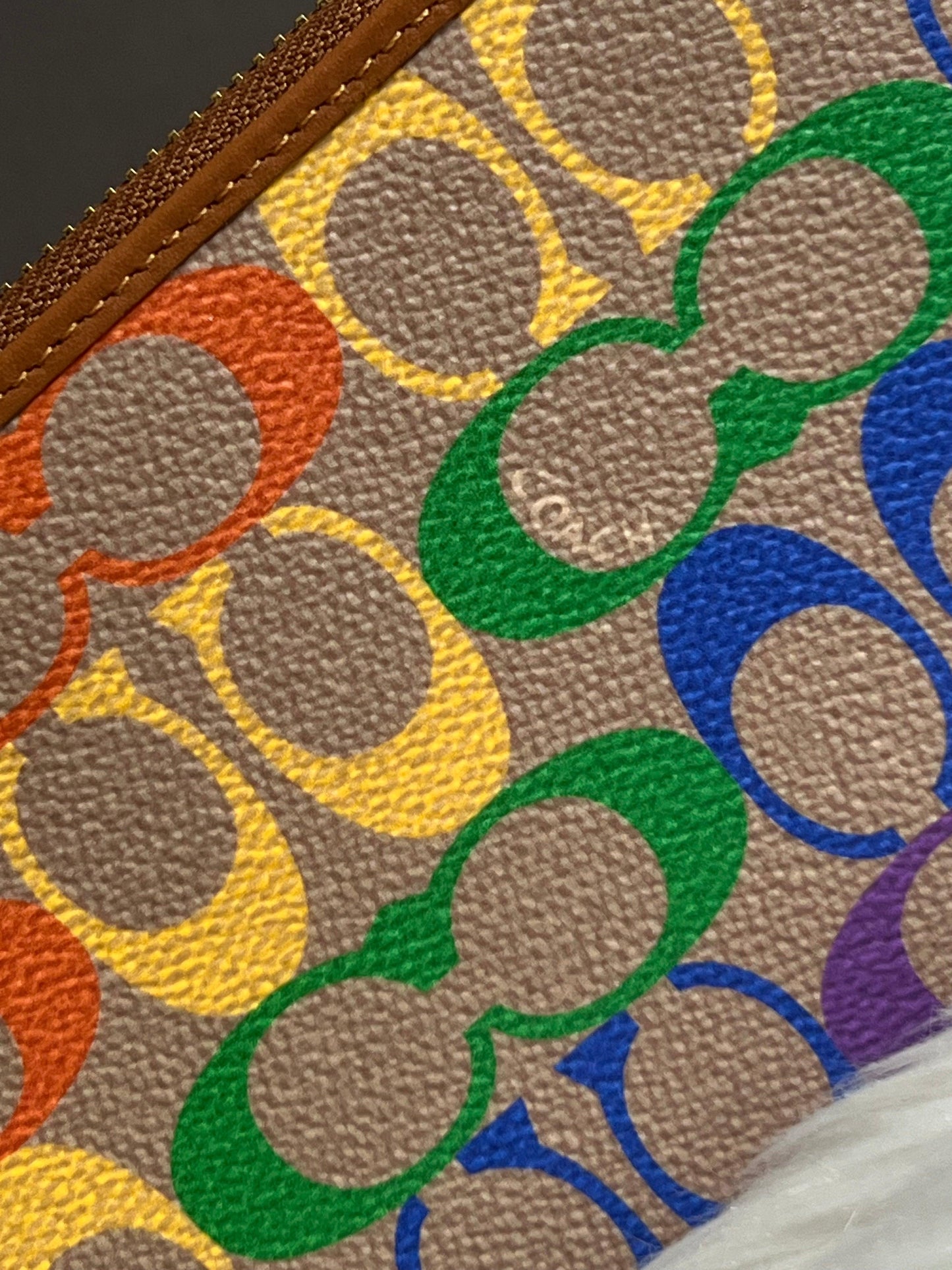 Coach Continental Wallet In Rainbow Signature Canvas