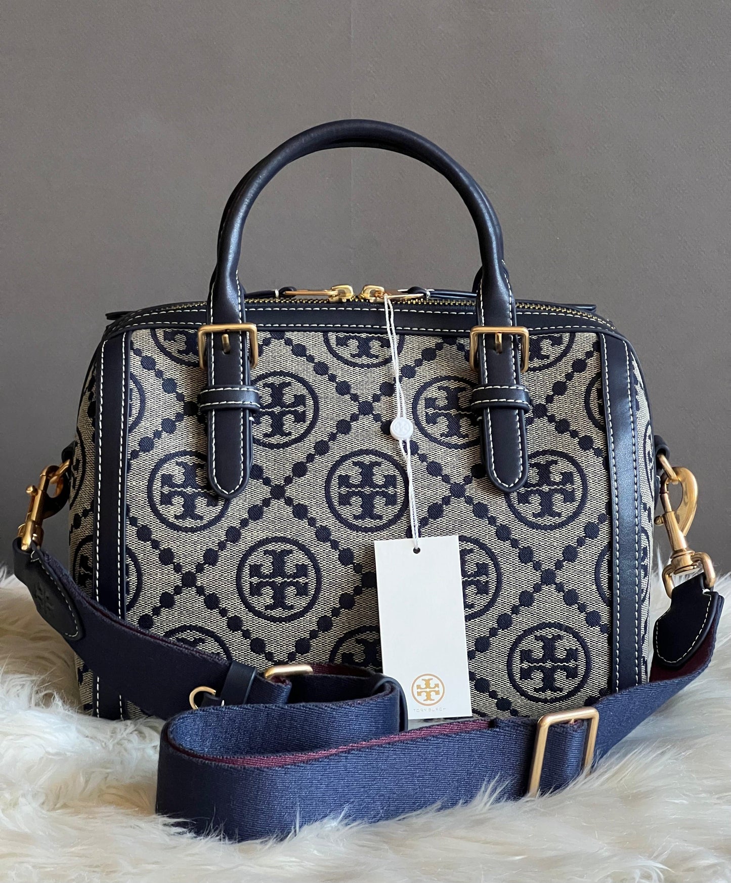 Tory Burch Monogram Jacquard Barrel Bag