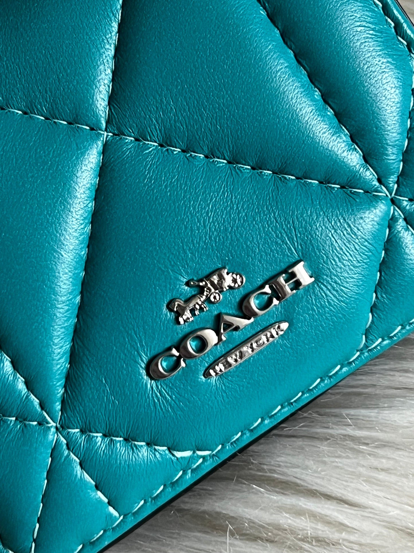 Coach Mini Wallet On A Chain With Puffy Diamond Quilting