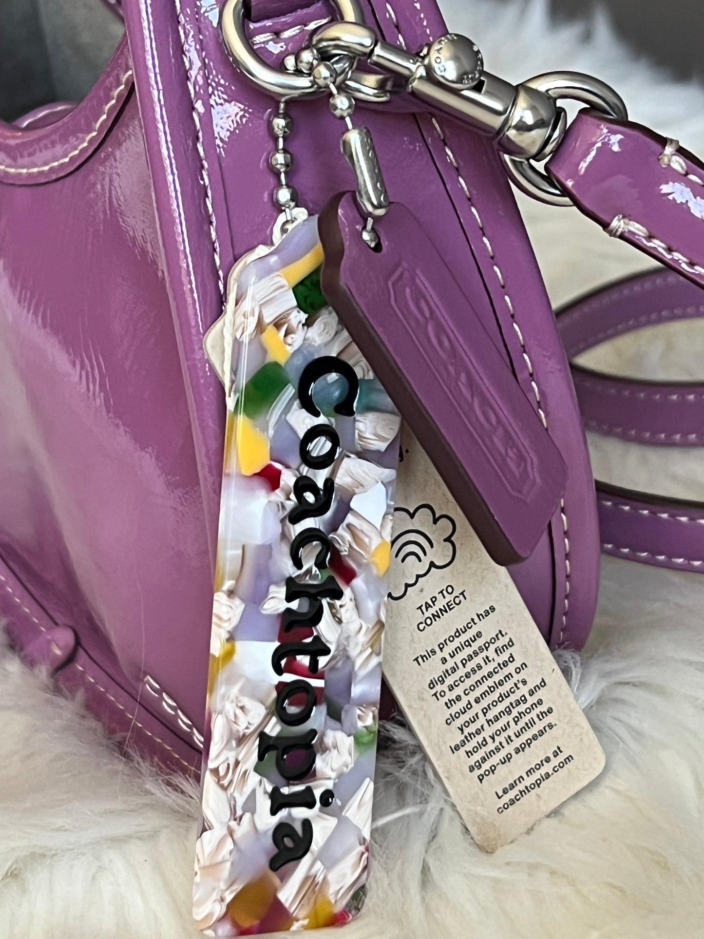 Coach Mini Ergo Bag with Crossbody Strap in Crinkled Patent Leather