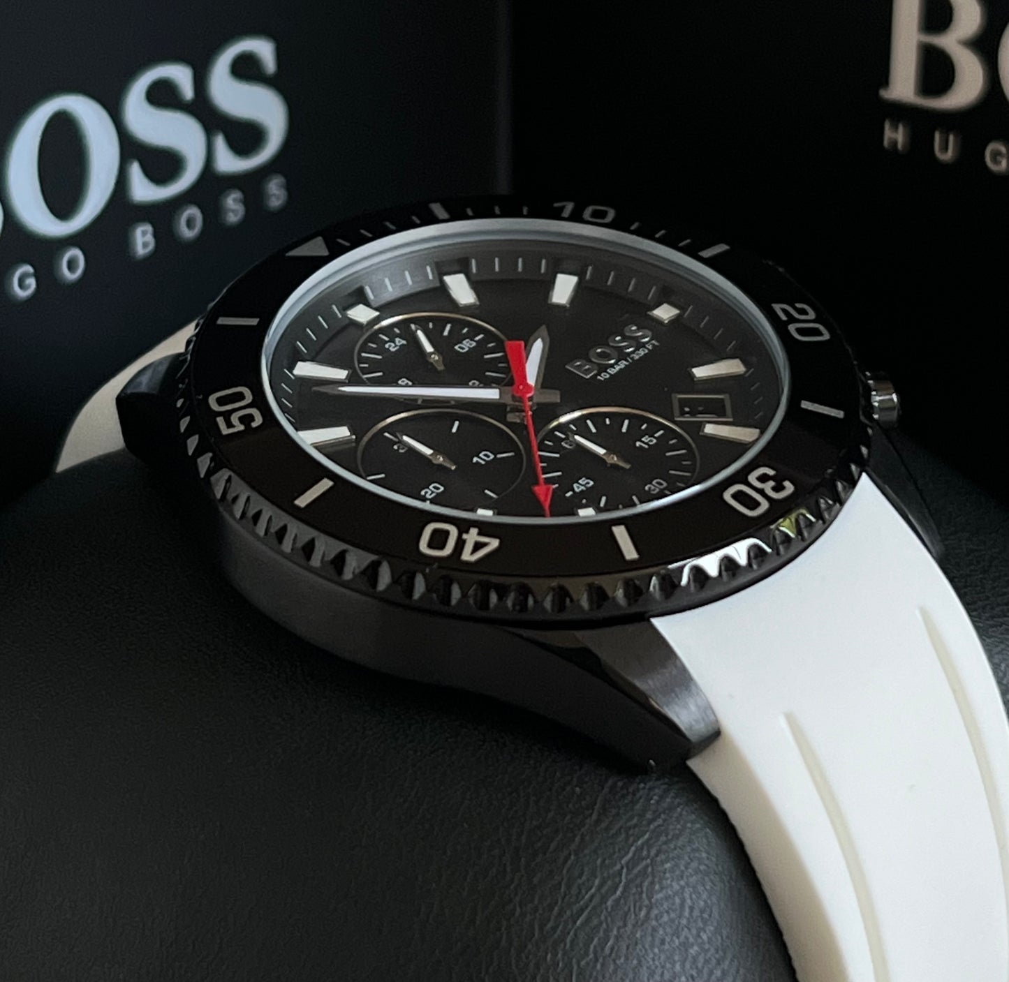 Hugo Boss Men’s Admiral Chronograph White Rubber Watch