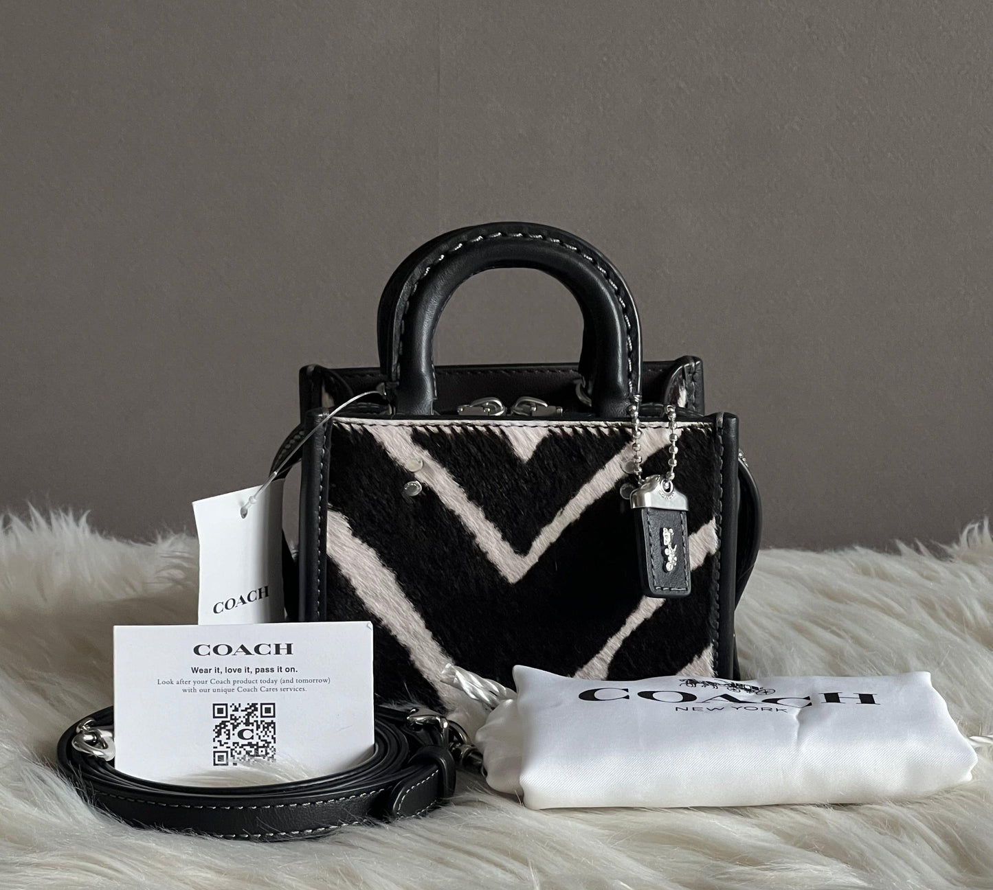 Coach Rogue 12 in Haircalf with Zebra Print