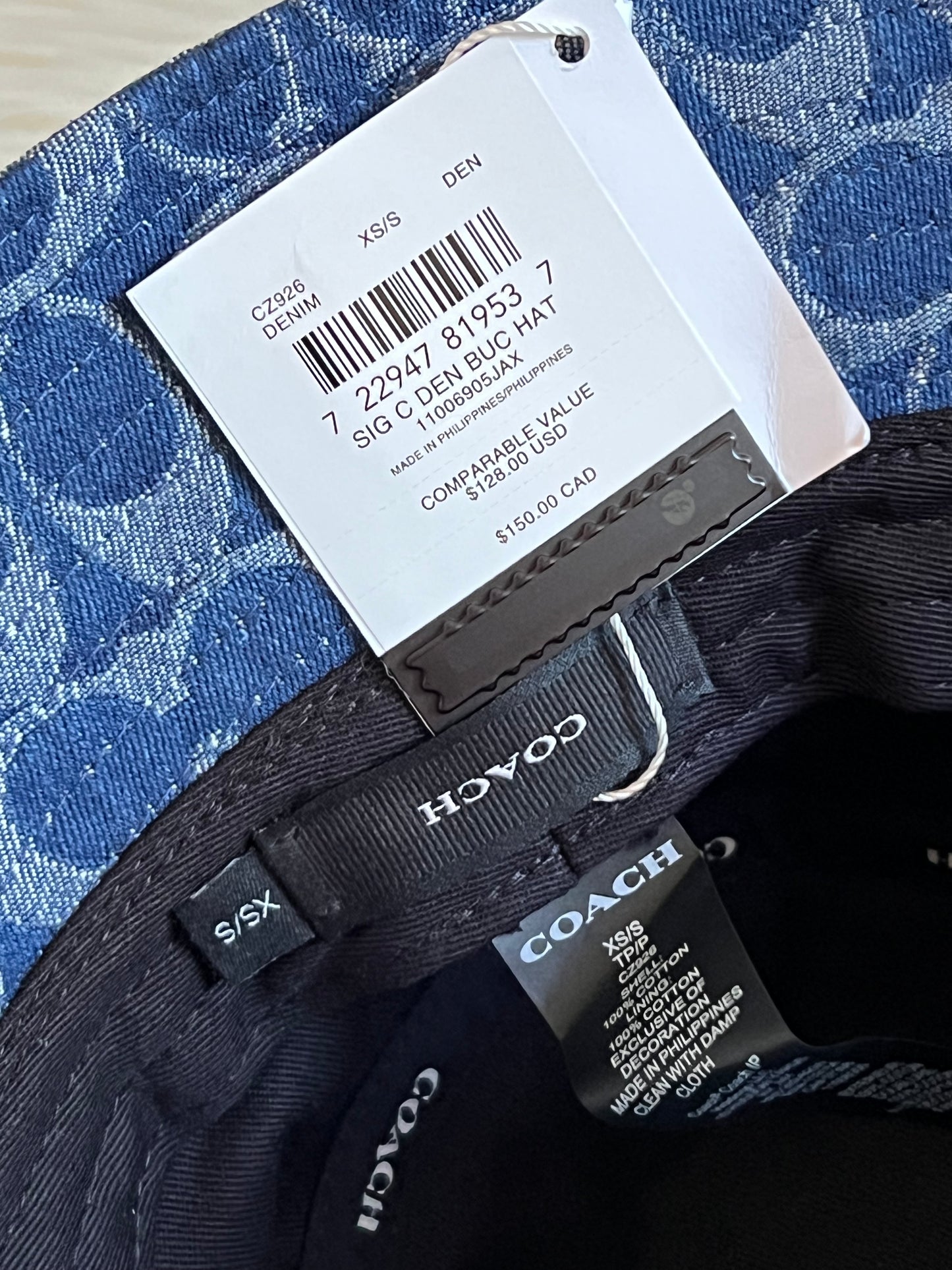 Coach Signature Denim Bucket Hat