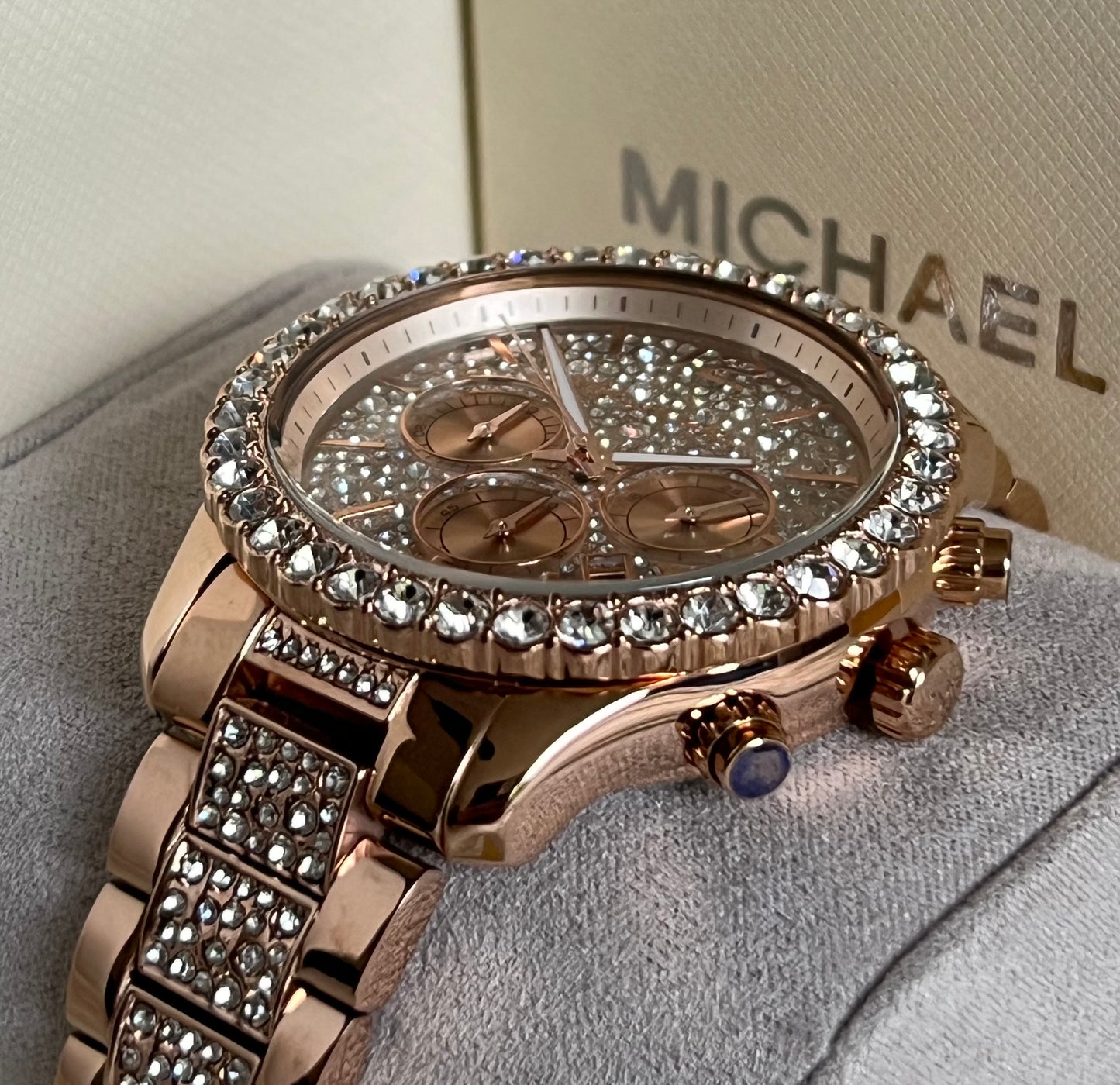 Michael Kors Women’s Layton Chronograph Rose Gold-Tone Watch
