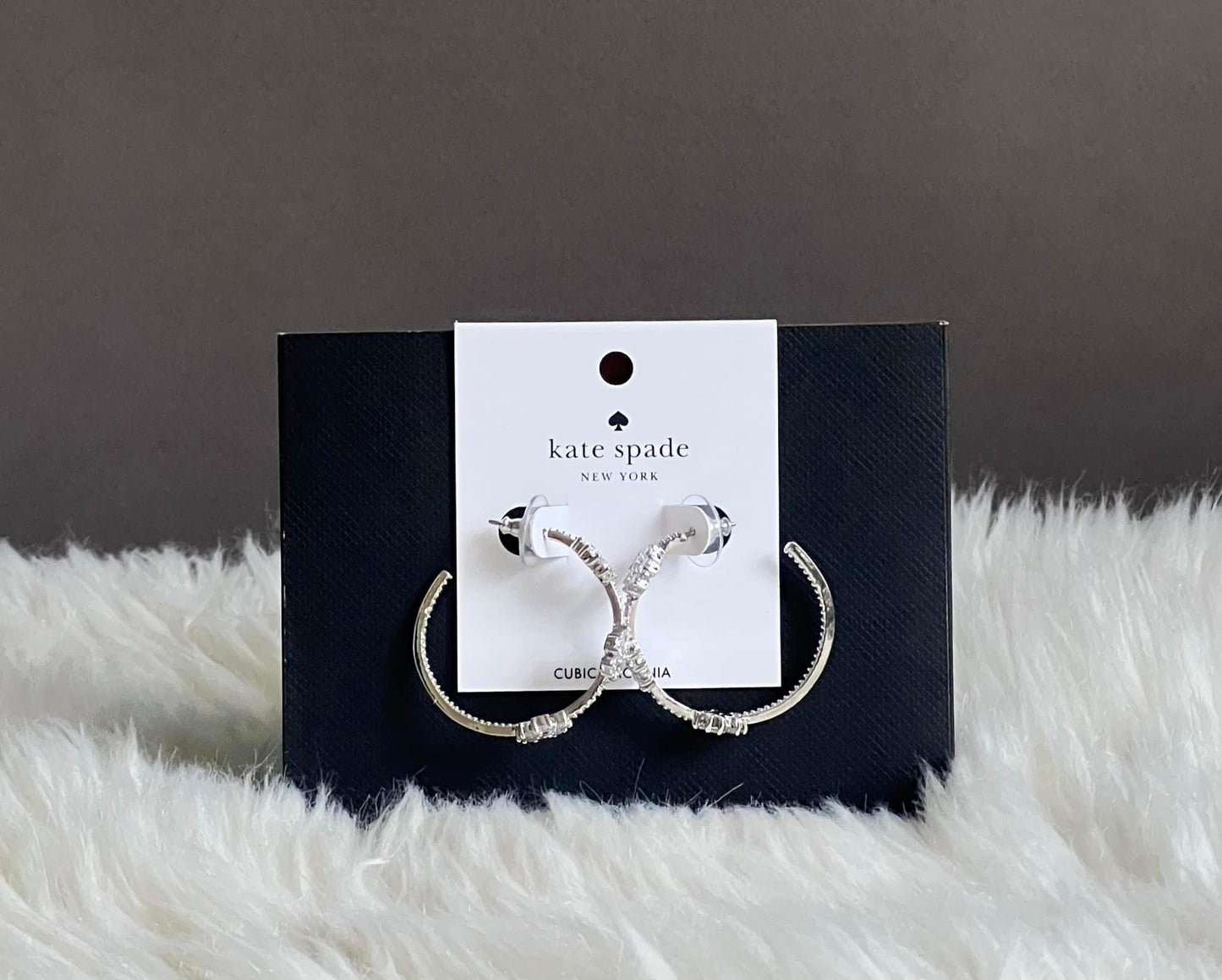 Kate Spade Gleaming Gardenia Flower Hoops Earrings