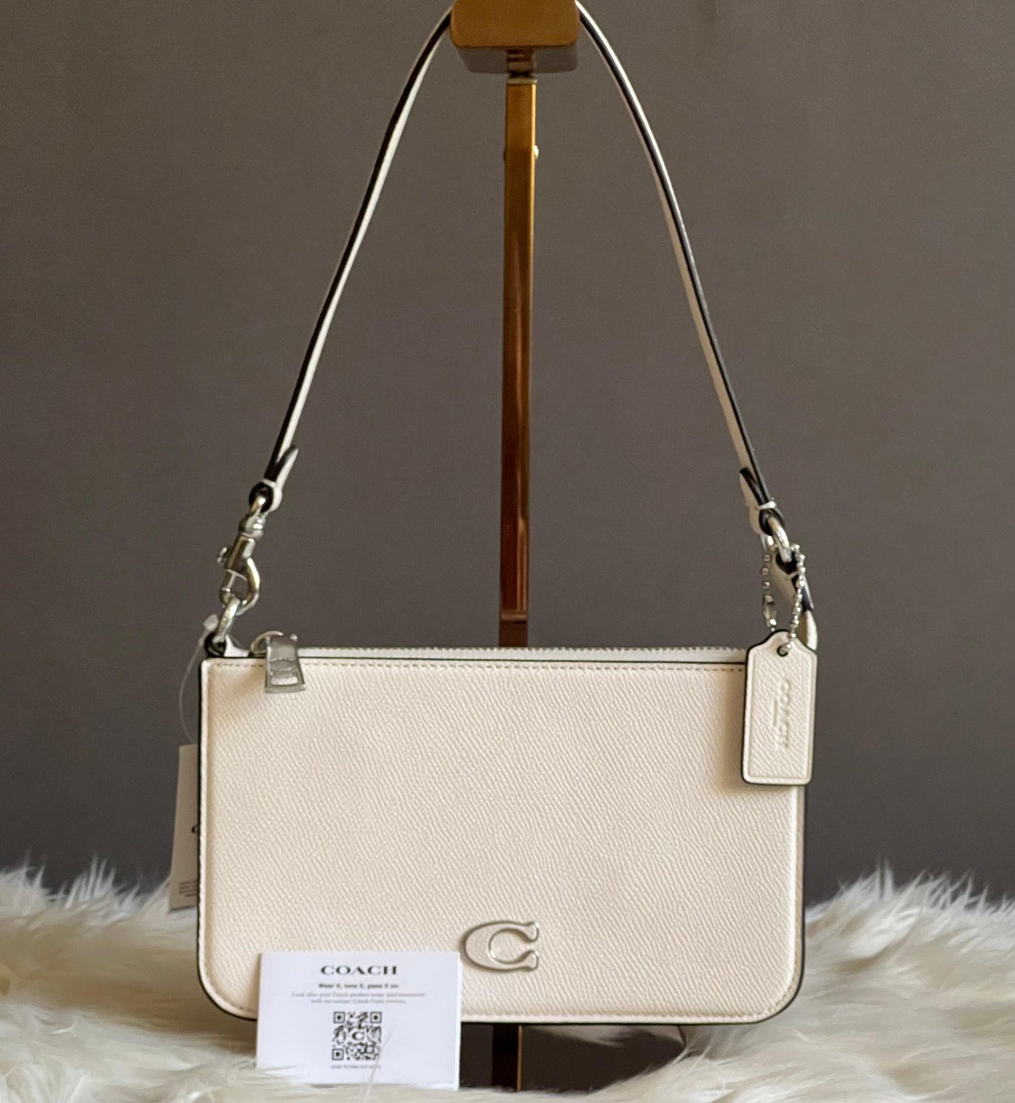 Coach Pouch Bag with Signature Canvas Detail