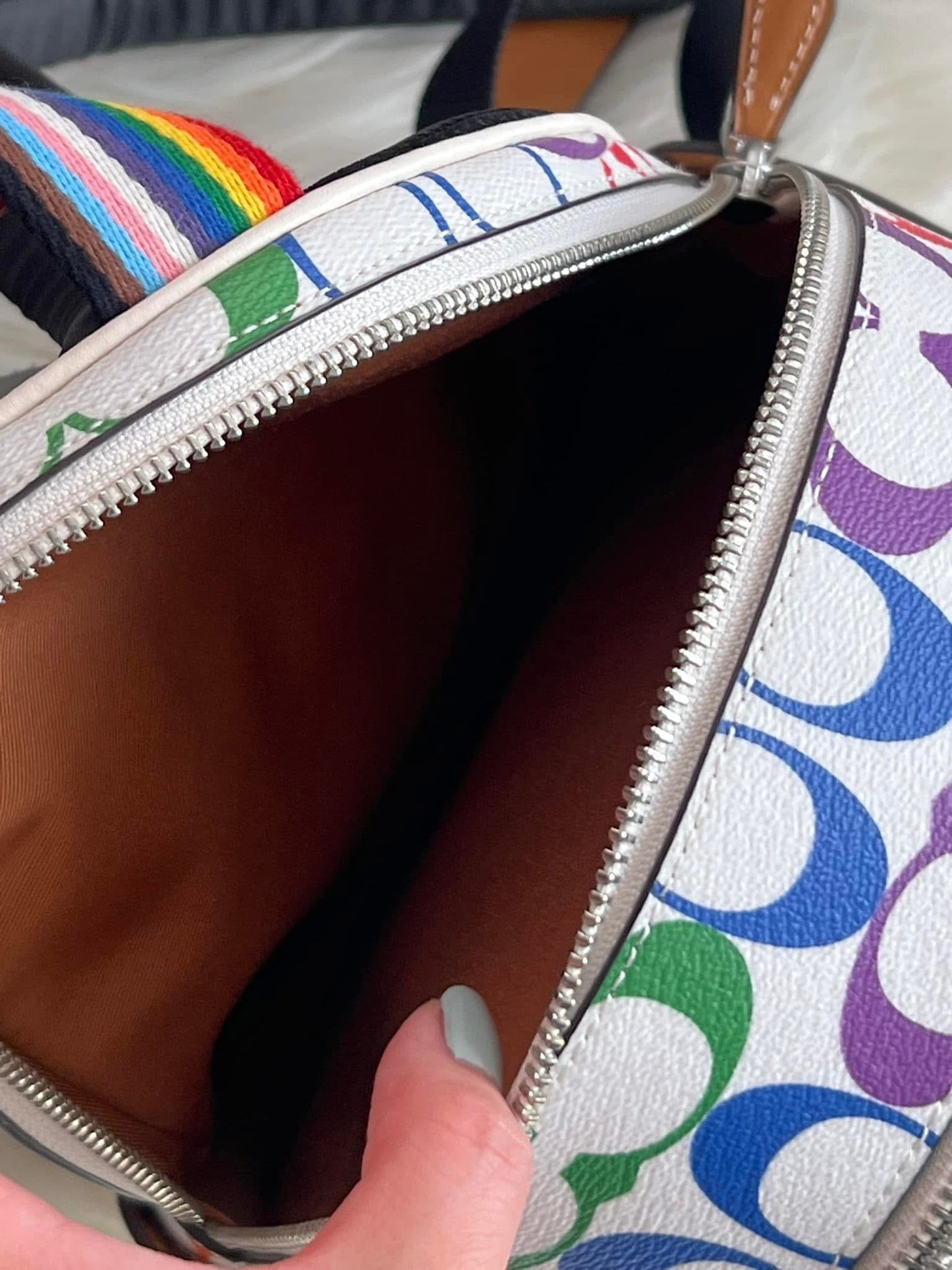 Coach Mini Court Backpack in Rainbow Signature Canvas