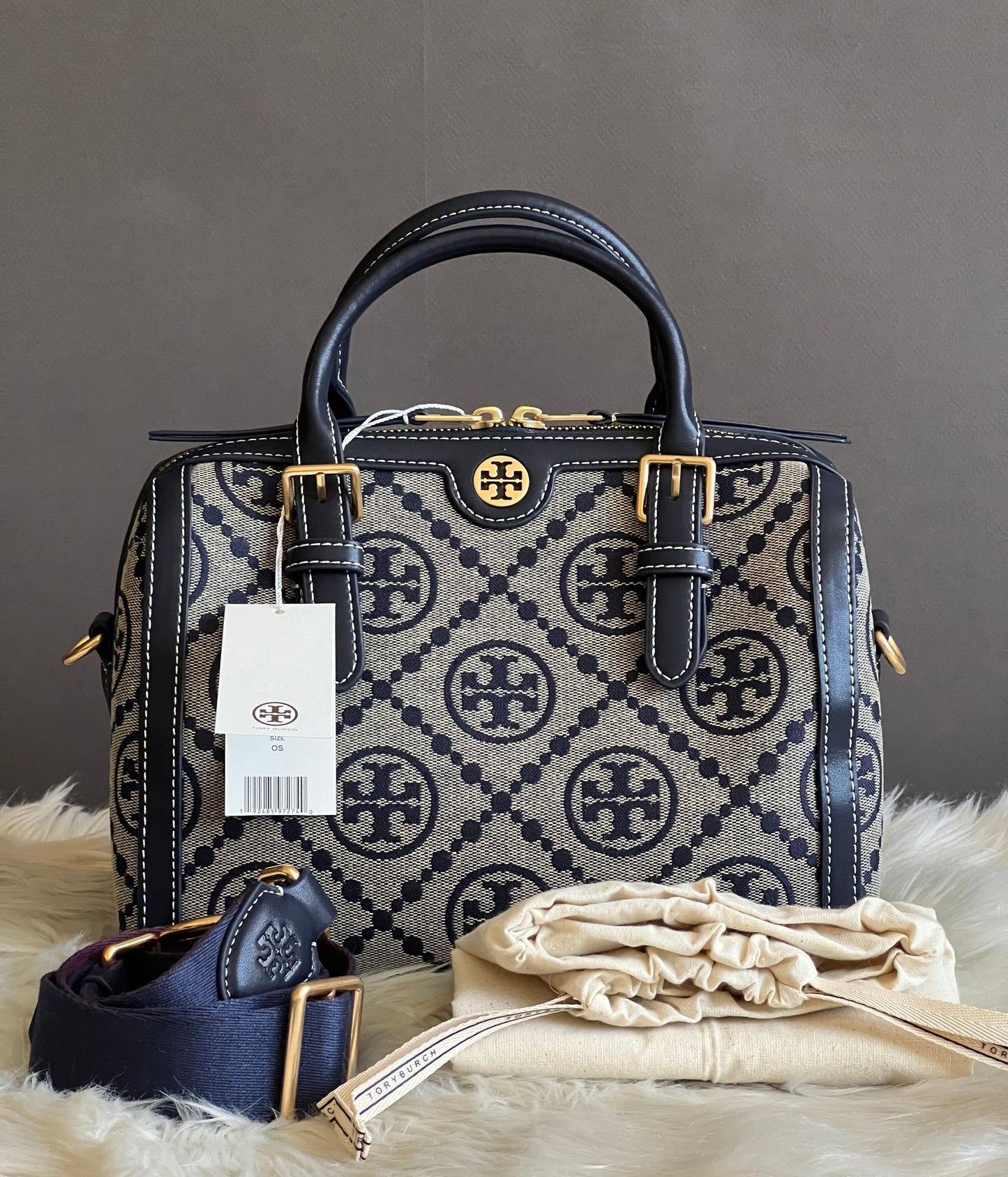Tory Burch Monogram Jacquard Barrel Bag