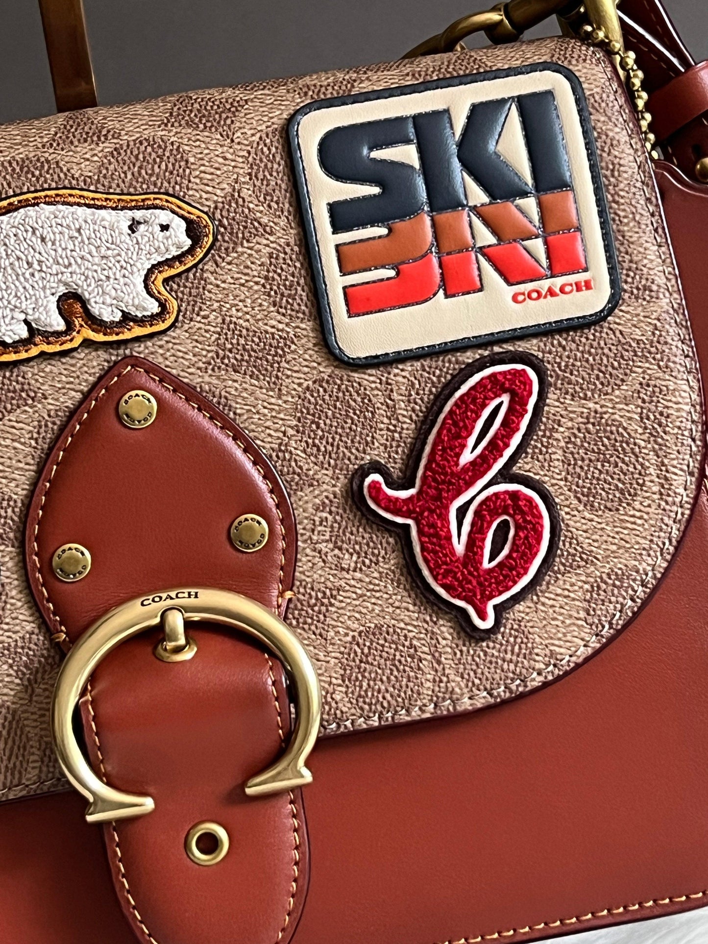 Coach Beat Shoulder Bag in Signature Canvas with Patches