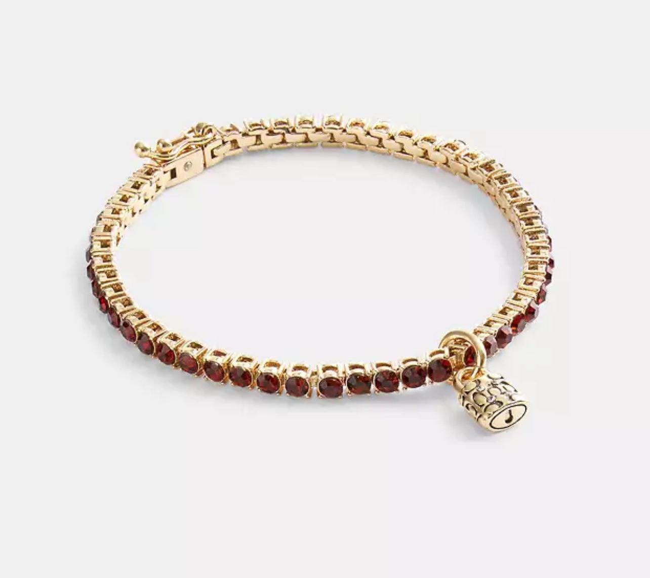 Coach Quilted Padlock Tennis Bracelet