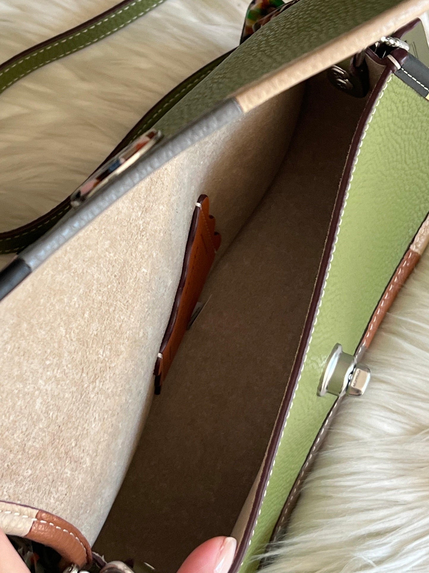 Coach Wavy Dinky Bag with Colorful Binding in Upcrafted Leather