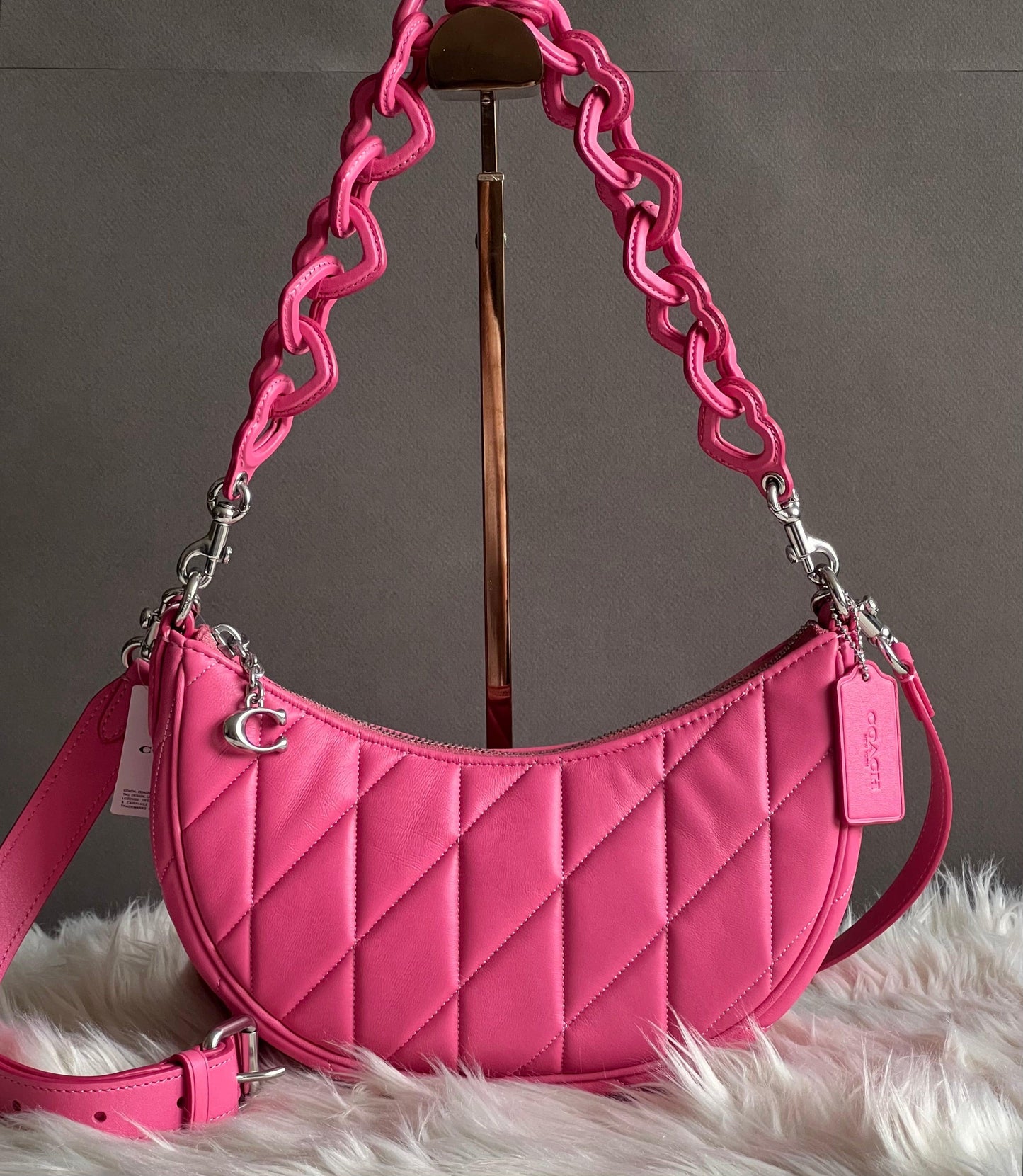 Coach Mira Shoulder Bag with Pillow Quilting and Heart Strap