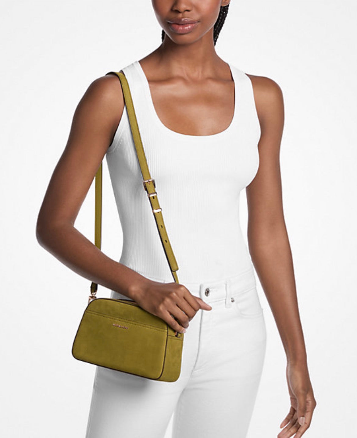 Michael Kors Jet Set Small Nubuck Camera Crossbody Bag