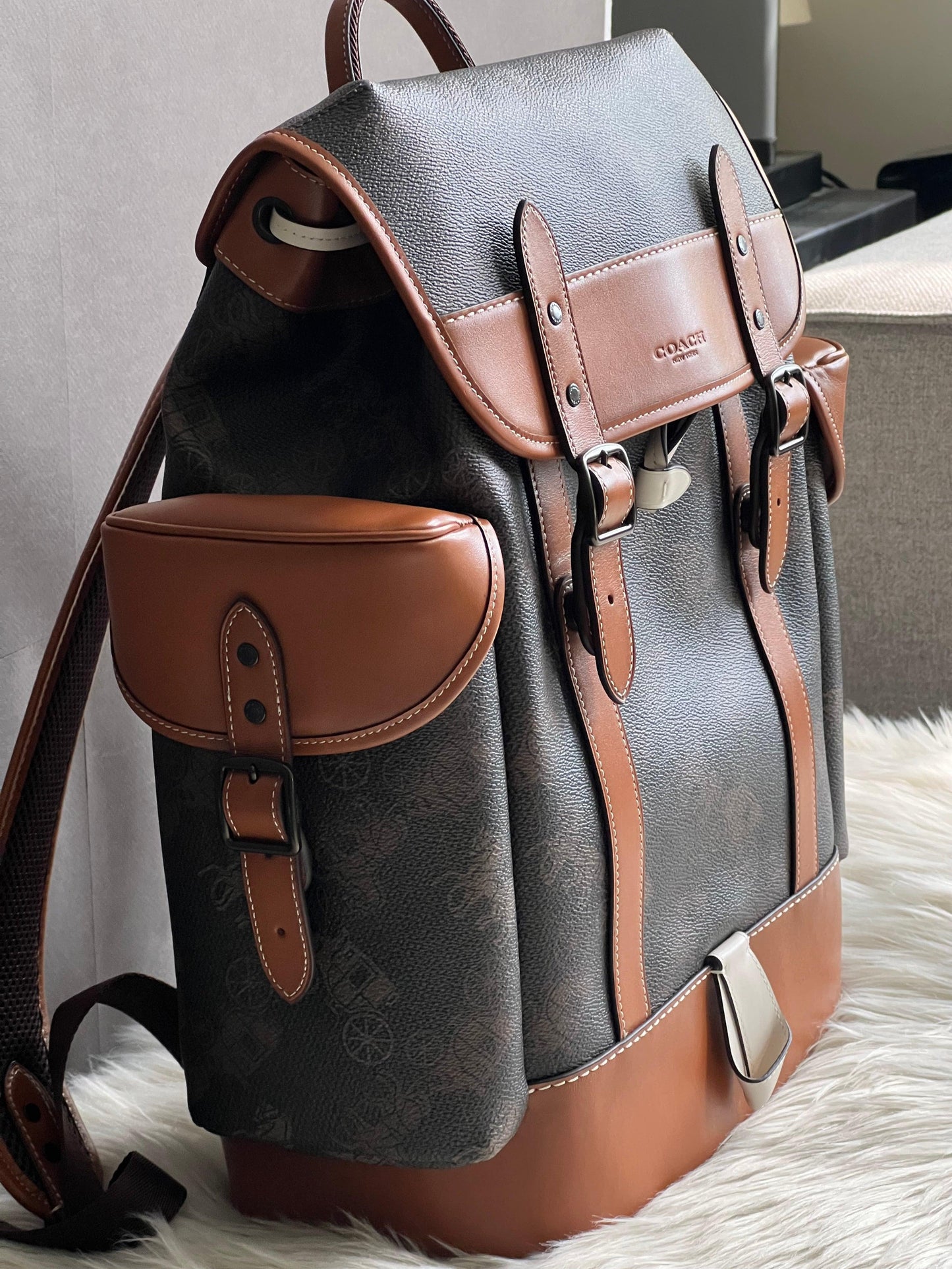 Coach Hitch Backpack with Horse and Carriage Print