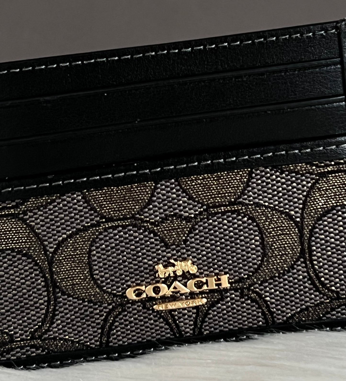 Coach Slim ID Card Case In Metallic Jacquard