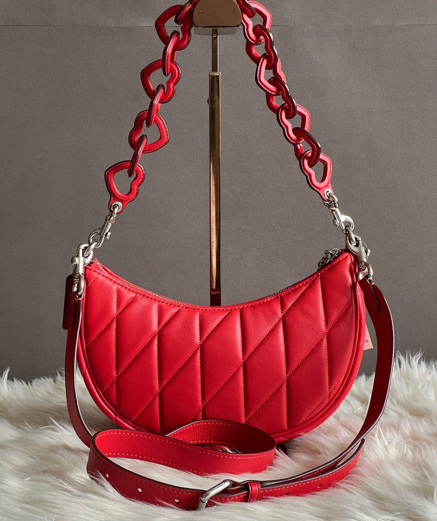 Coach Mira Shoulder Bag with Pillow Quilting and Heart Strap