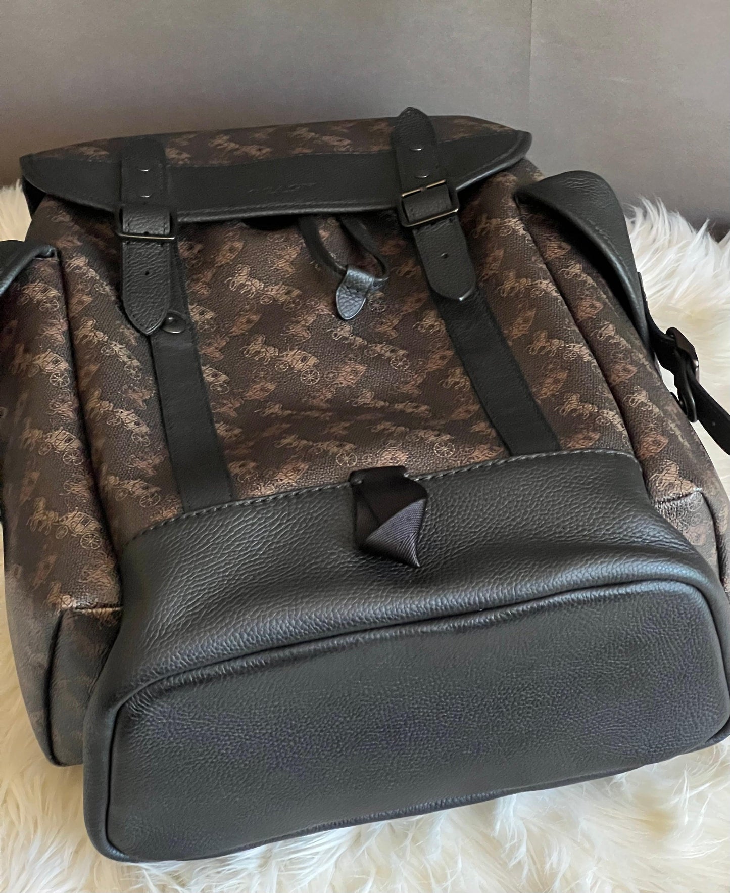 Coach Hitch Backpack with Horse and Carriage Print