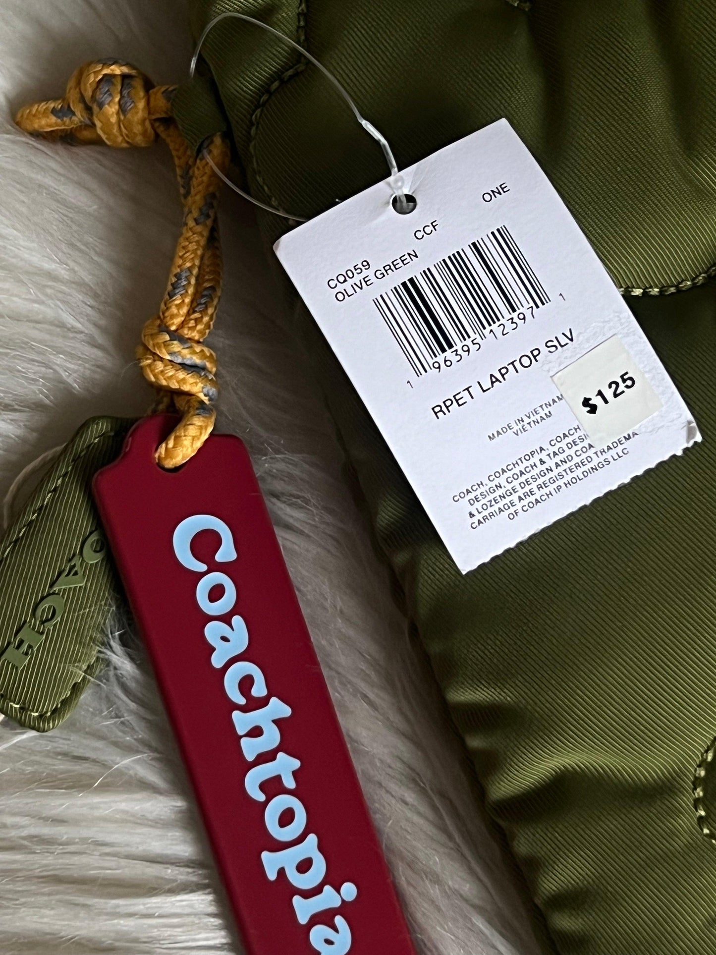 Coach Coachtopia Loop Quilted Cloud Laptop Sleeve