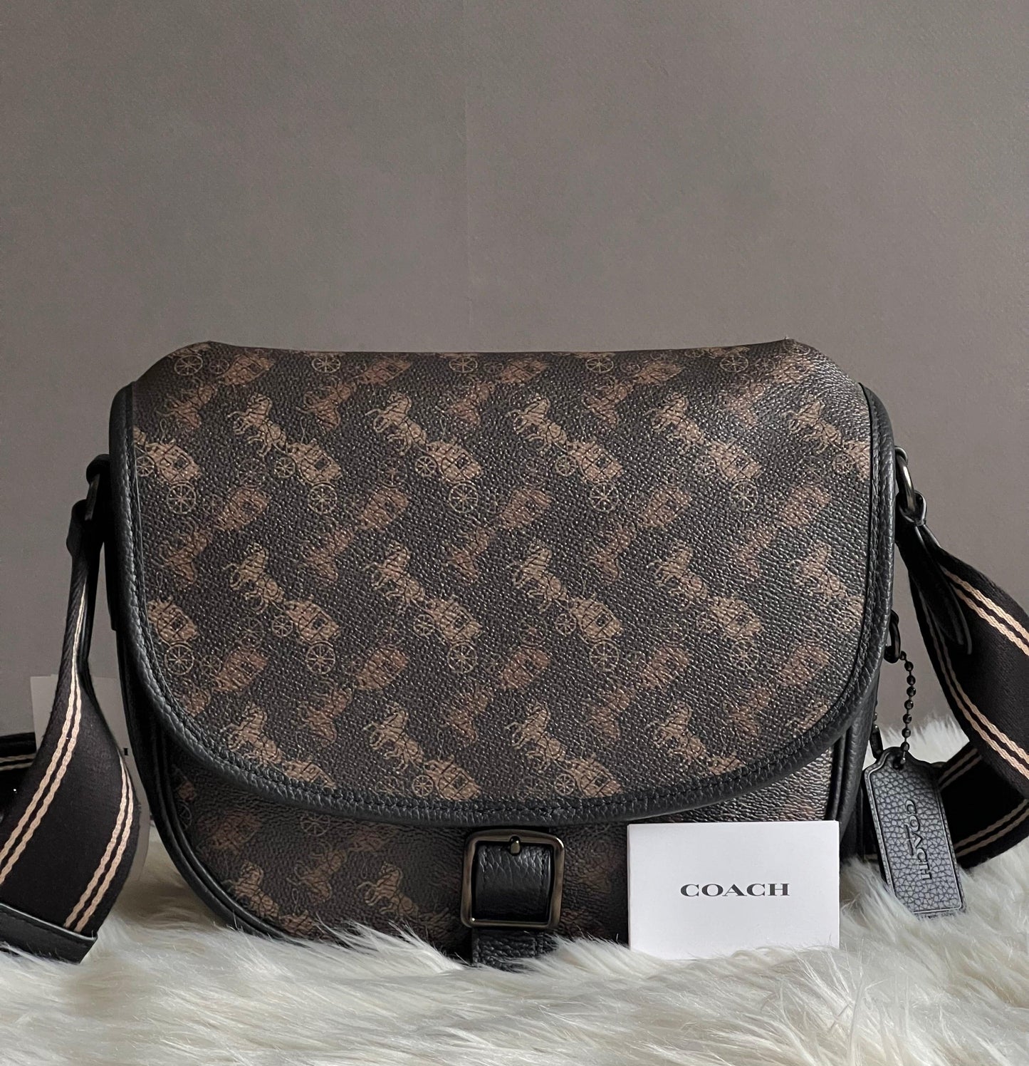 Coach Hitch Crossbody with Horse and Carriage Print