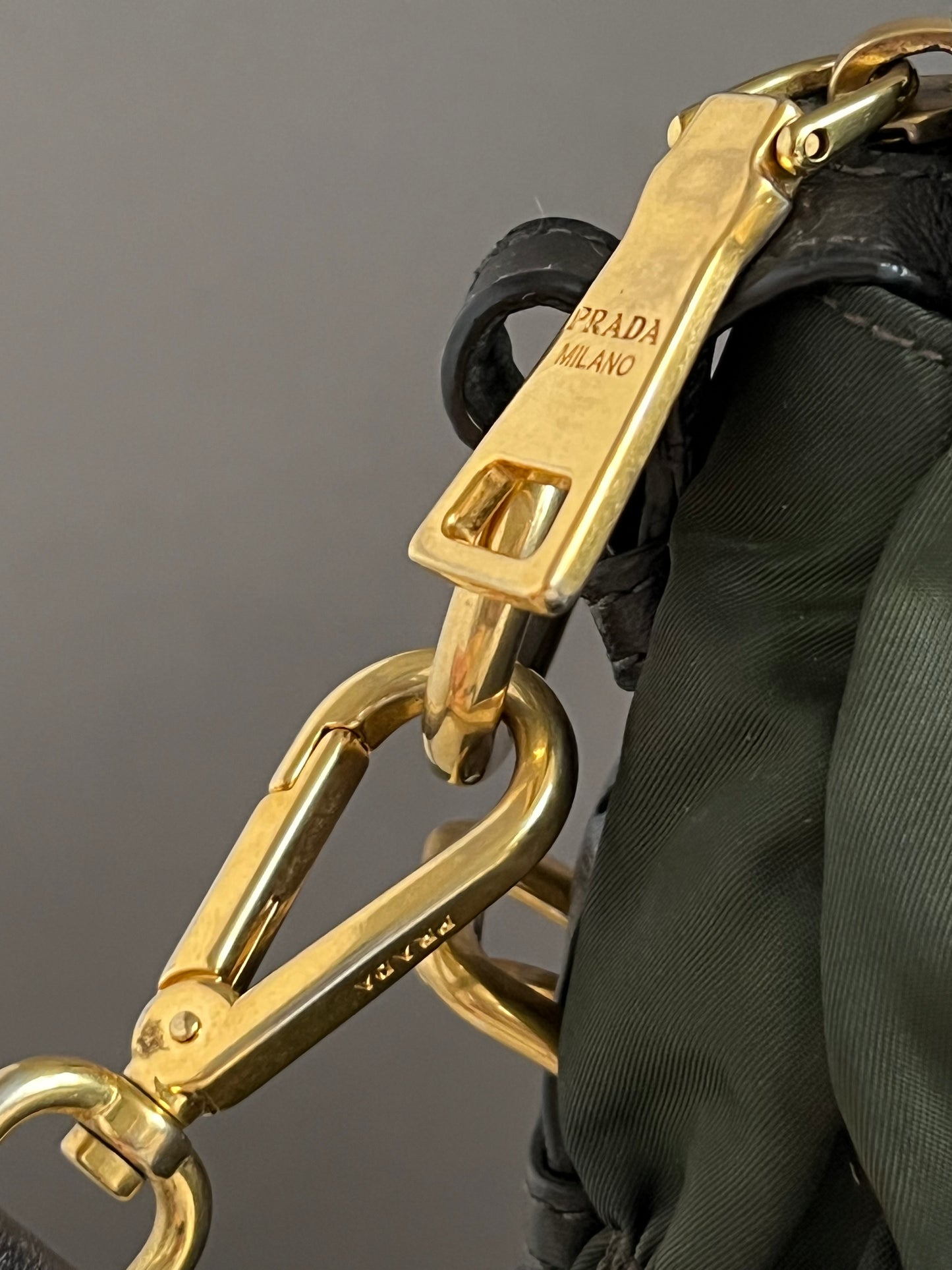 Prada Tessuto Gaufre Nylon Ruched Bag
