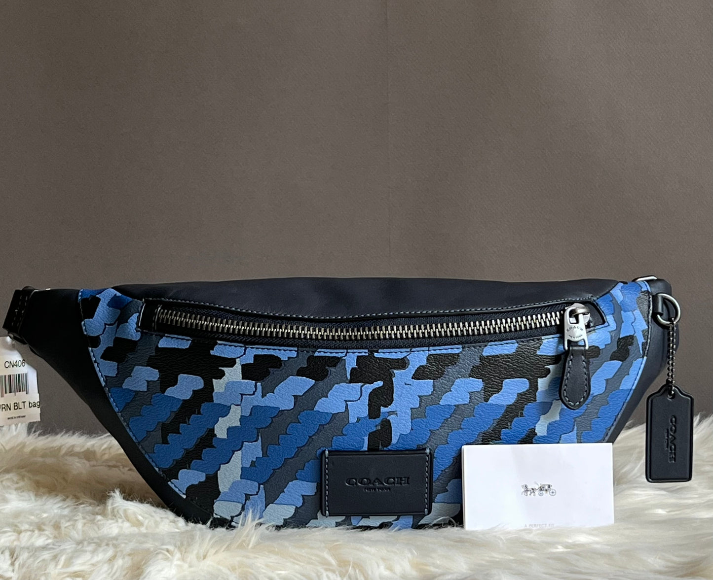 Coach Warren Belt Bag with Plaid Print