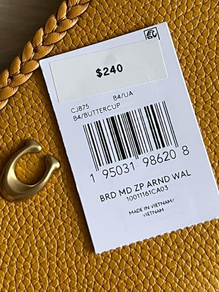 Coach Zip Around Wallet with Braid