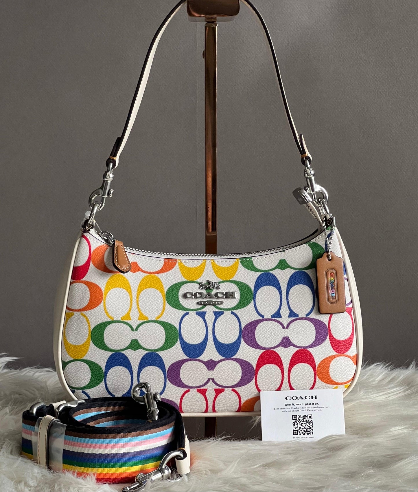 Coach Teri Shoulder Bag in Rainbow Signature Canvas