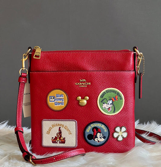 Disney X Coach Kitt Messenger Crossbody With Patches