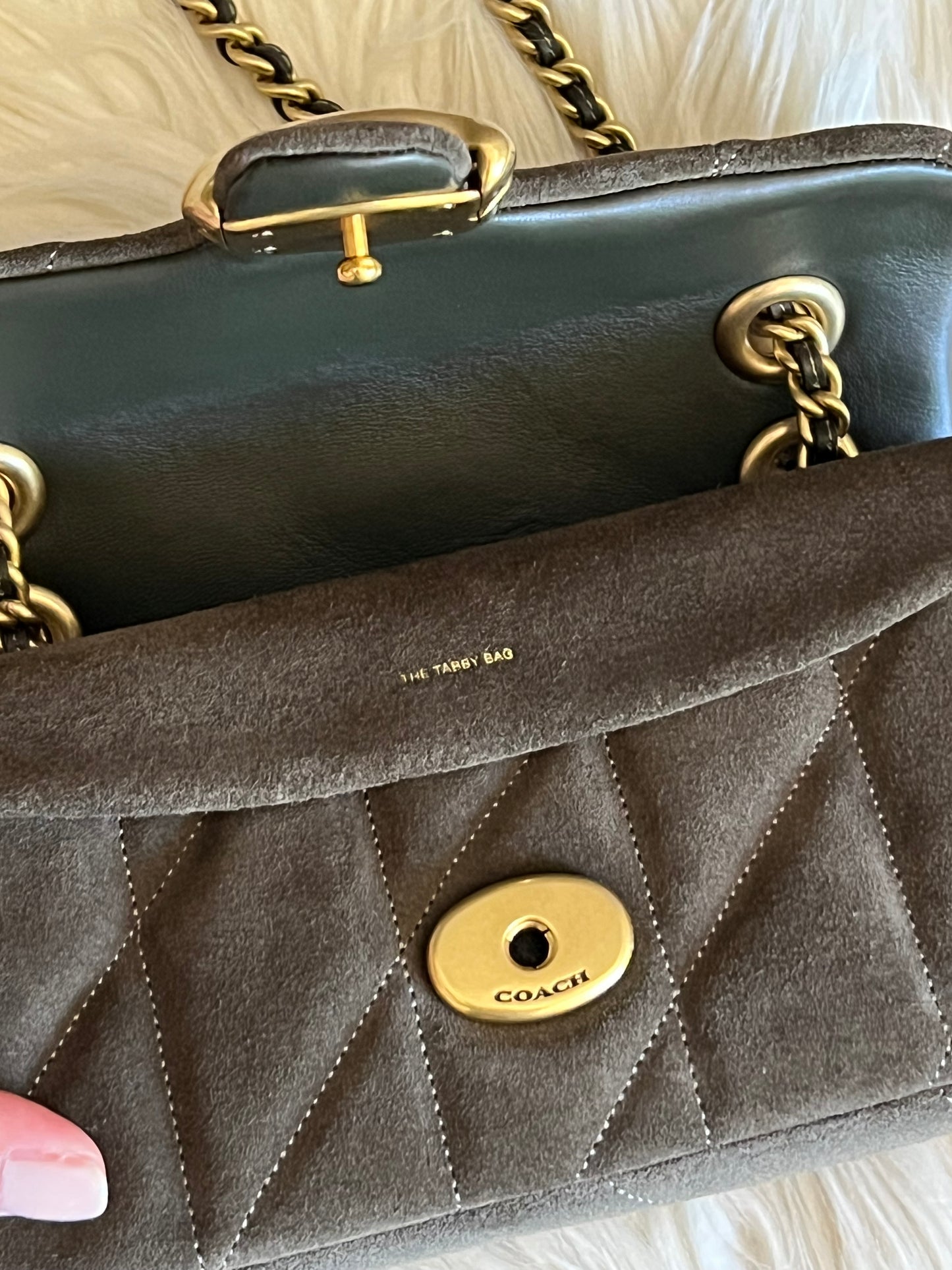 Coach Suede Tabby Shoulder Bag 20 with Quilting