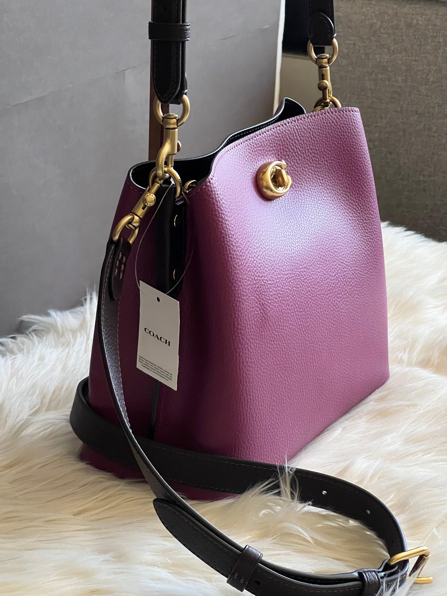 Coach Willow Bucket Bag in Colorblock with Signature Canvas Interior