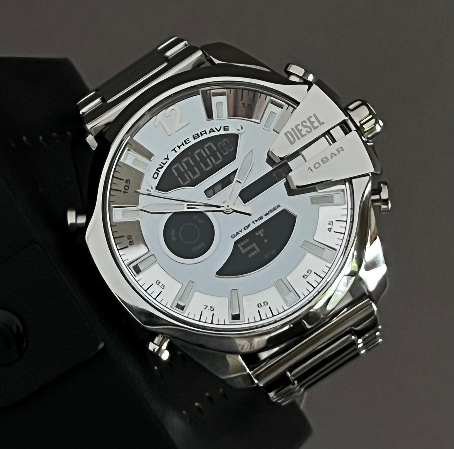 Diesel Men’s Mega Chief Ana-Digi Stainless Steel Watch