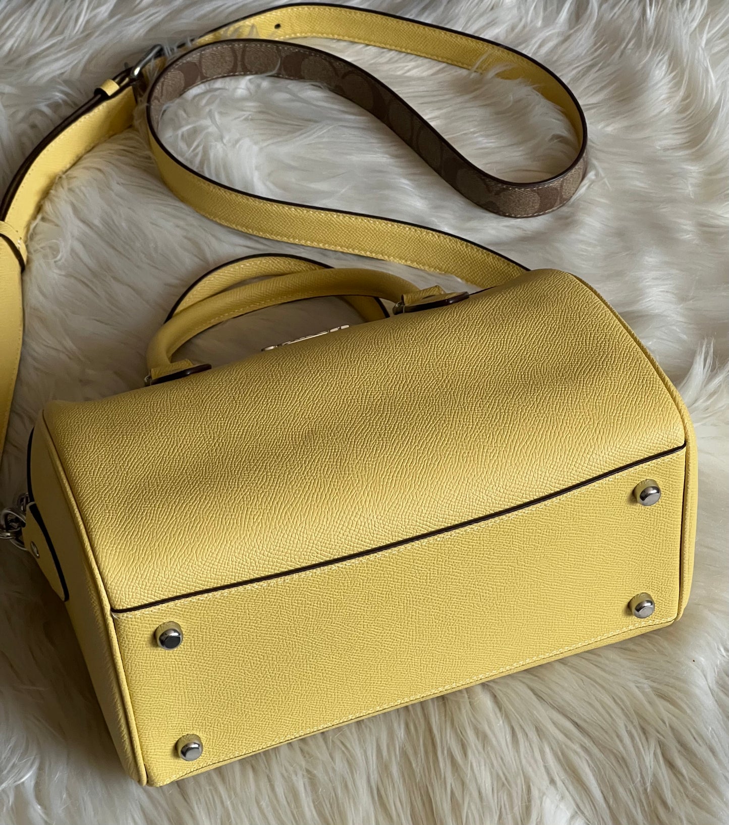 Coach Rowan Satchel with Signature Canvas Detail