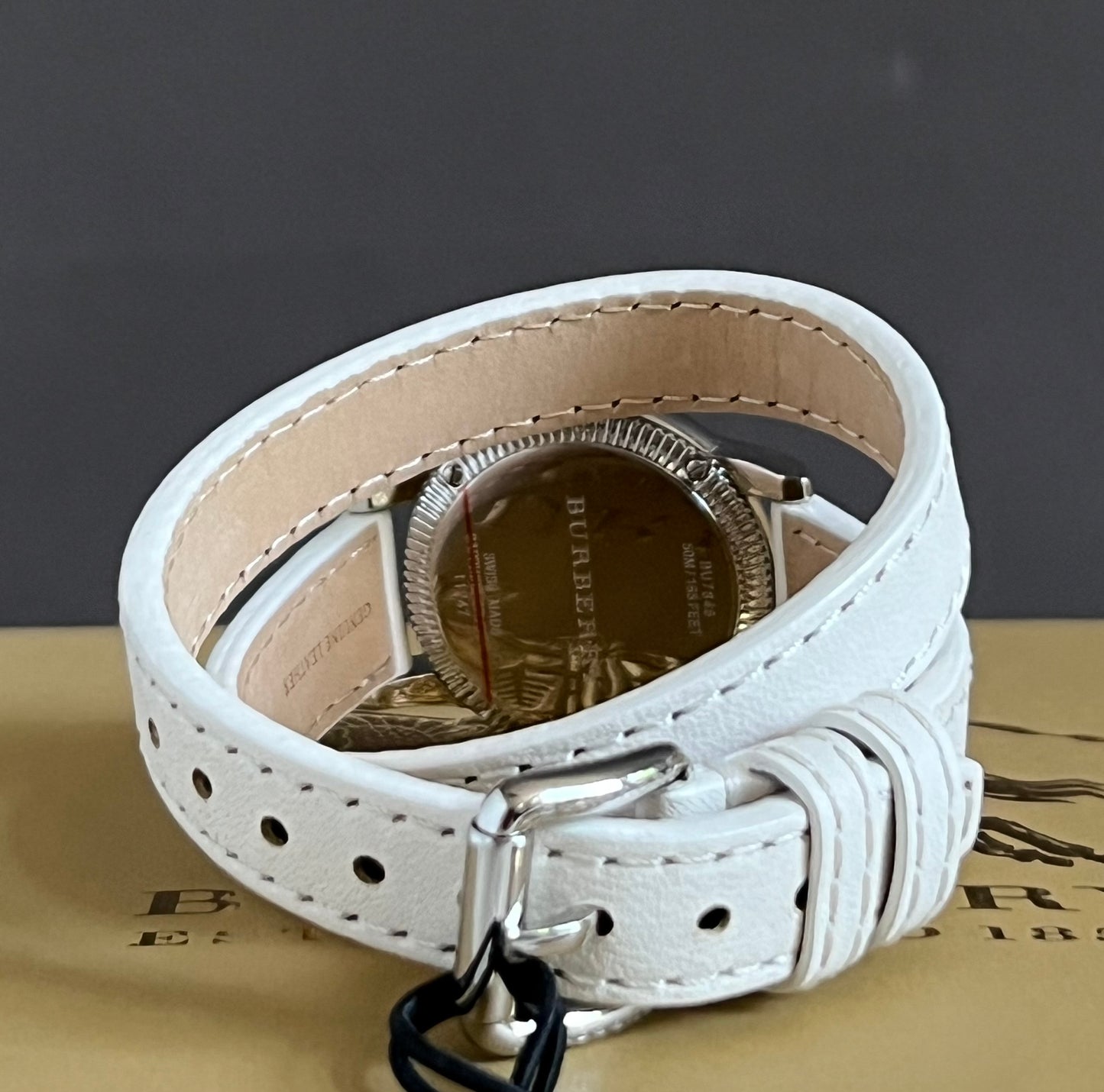 Burberry Women’s Utilitarian White Dial Tan Leather Watch